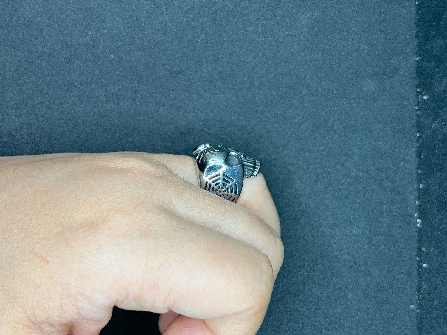 Jewelry Skull Face Stainless Steel Ring - Size 7.5 Size ONE SIZE - 5 Thumbnail