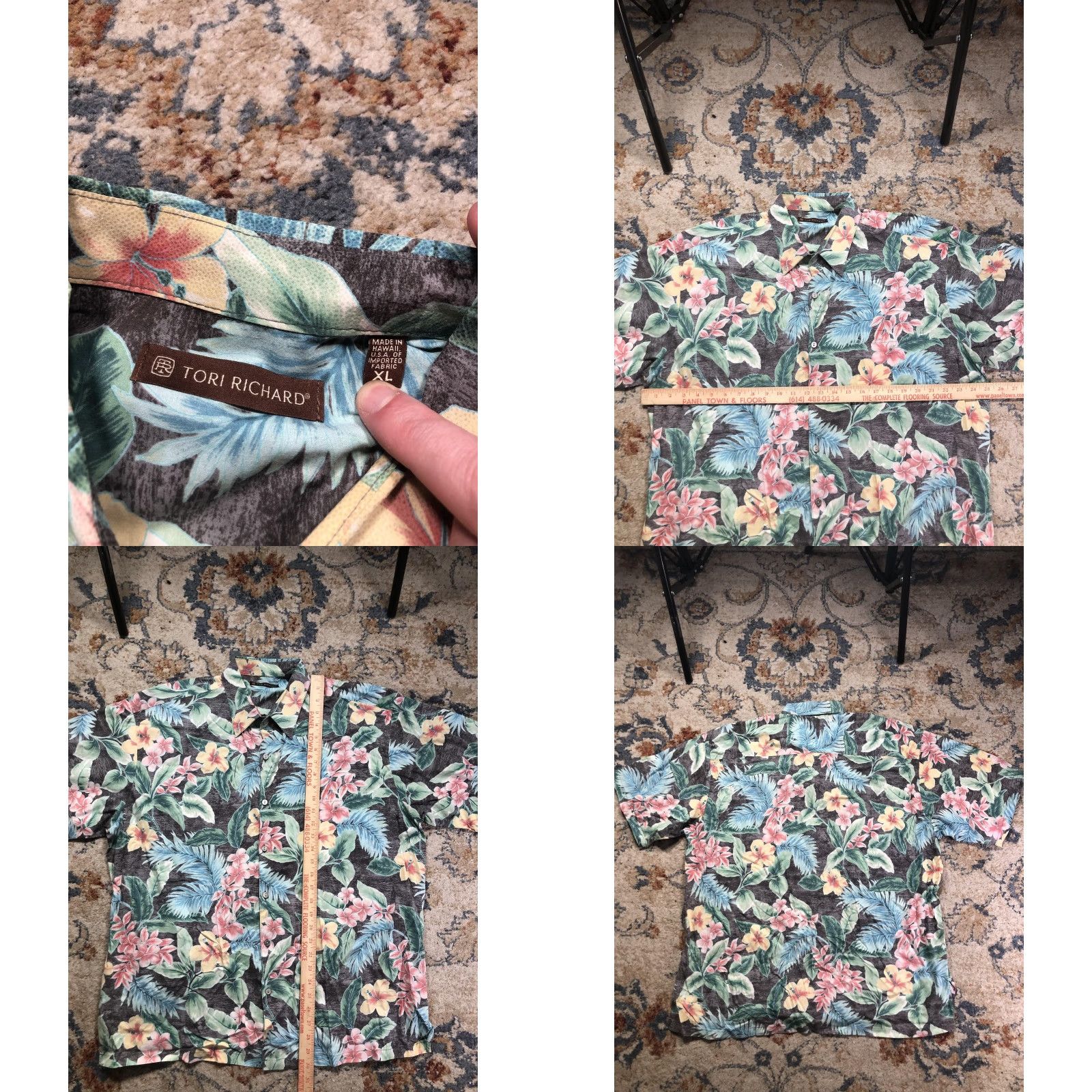 Tori Richard Tori Richard Shirt Mens XL Brown Tropical Floral Hawaiian Short Sleeve Button-Up Size US XL / EU 56 / 4 - 8 Thumbnail