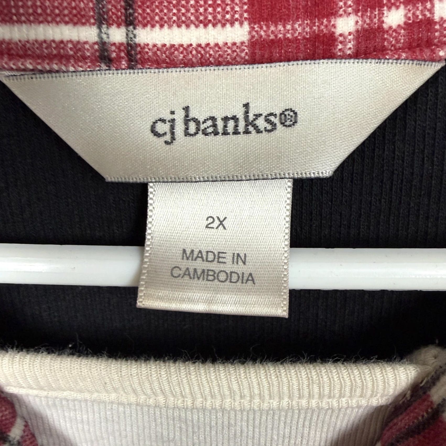 Vintage VINTAGE CJ Banks 2X Plus Polo Shirt Knit Black 3/4 Sleeve Collared Plaid Trim Bohemian Classic Preppy Womens Mens? Size XXL / US 16-18 / IT 52-54 - 5 Thumbnail