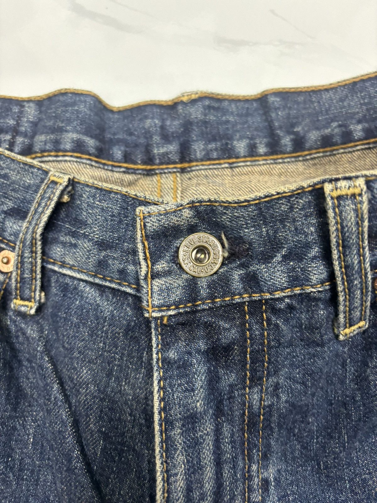 Levi's Vintage Levis 504 Selvedge Denim Short Distress Cut Size US 29 - 7 Thumbnail