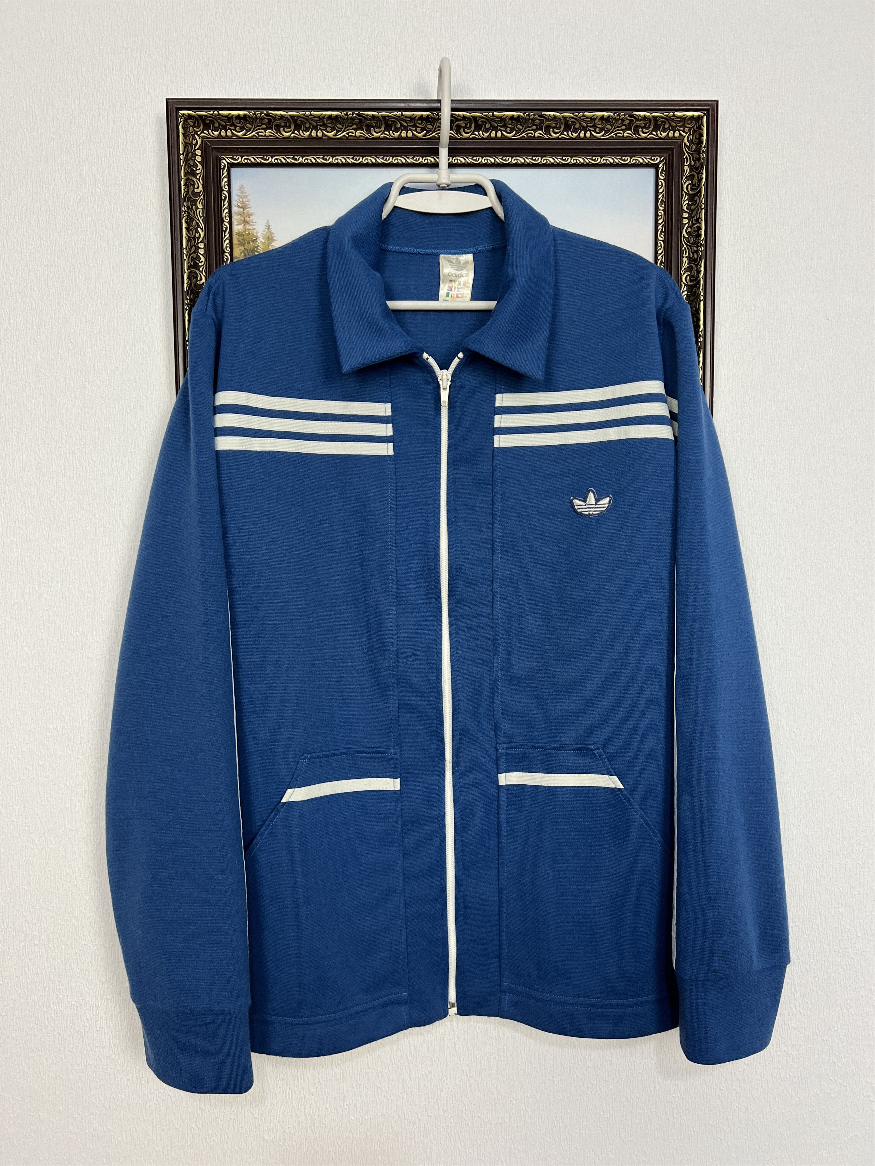 Adidas Vintage 80's Schwahn West Germany Jacket Blue Track Top Size US XXL / EU 58 / 5 - 1 Thumbnail