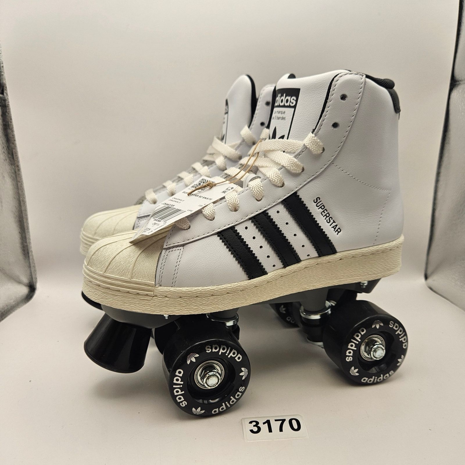 Adidas ADIDAS WOMEN'S 5.5 SUPERSTAR HI WHITE BLACK ROLLER SKATES Size US 5.5 / IT 35.5 - 1 Thumbnail