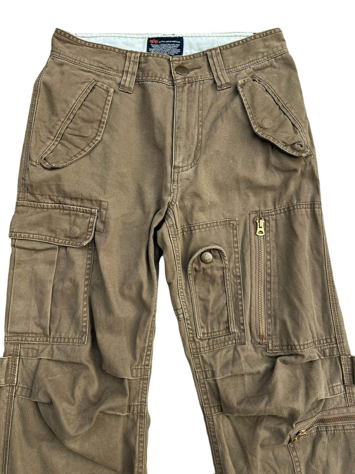 Alpha Industries Vtg Alpha Industries Bondage Multipocket Zipper Pants 29x30 Size US 29 - 3 Thumbnail
