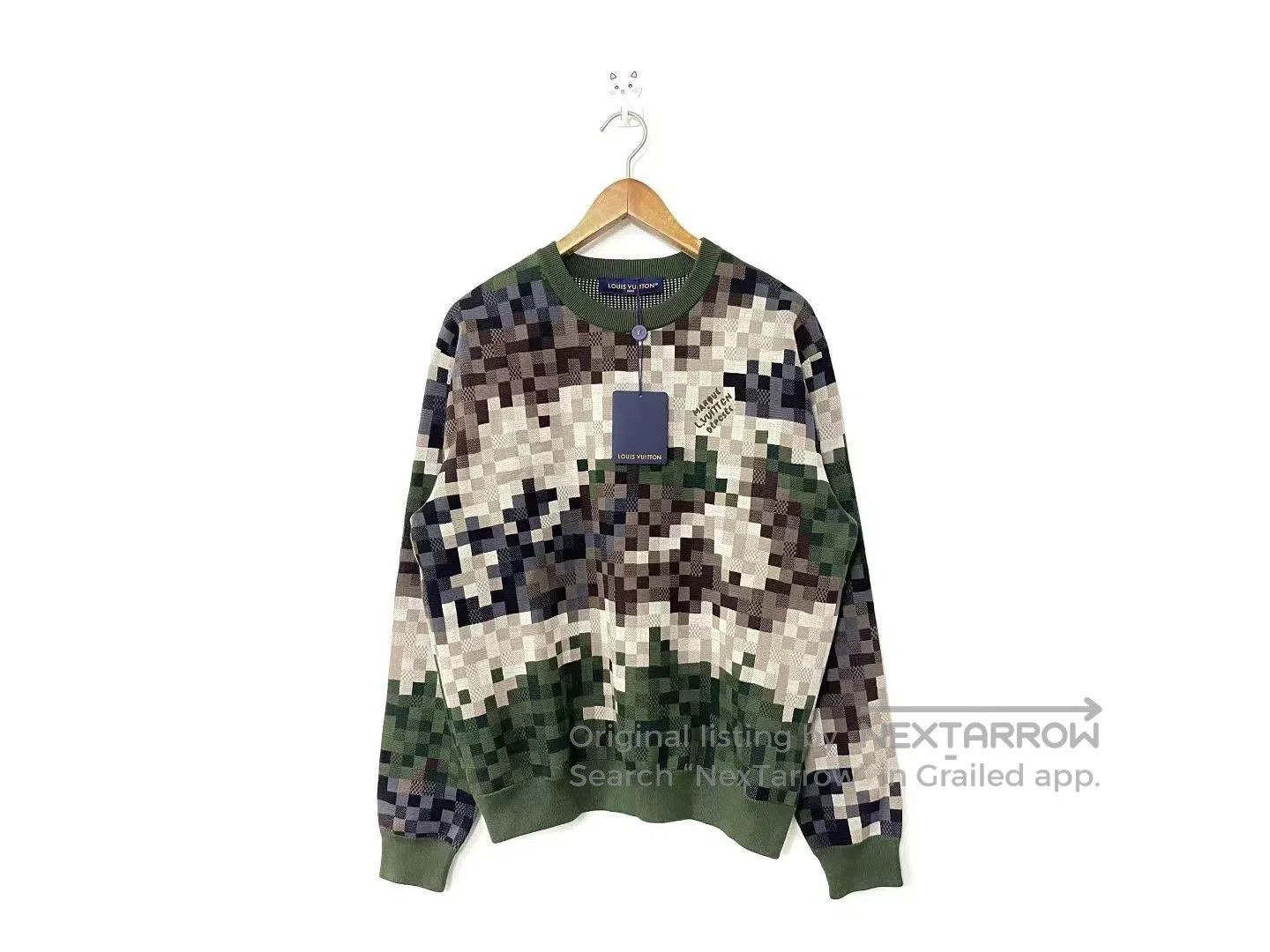 Louis Vuitton Green Pixel Pattern Long Sleeve Sweater. Size US M / EU 48-50 / 2 - 1 Thumbnail