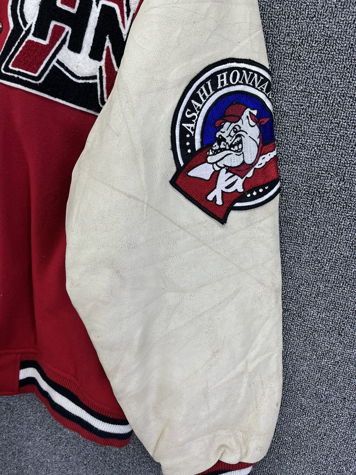 Japanese Brand Vintage Asahi Honnama Rare Wool Varsity Leather Jacket Size US M / EU 48-50 / 2 - 14 Thumbnail