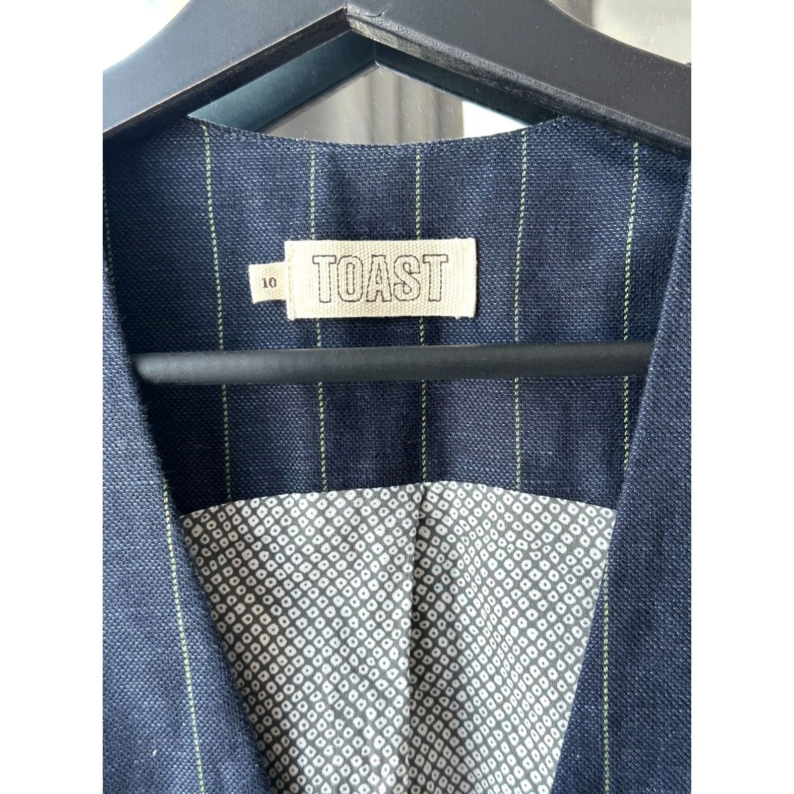 Vintage TOAST Vest & Shorts Set Womens Size 10 Navy Blue Pinstripe Linen Wool 50/50 Vintage Size 32" / US 10 / IT 46 - 7 Thumbnail