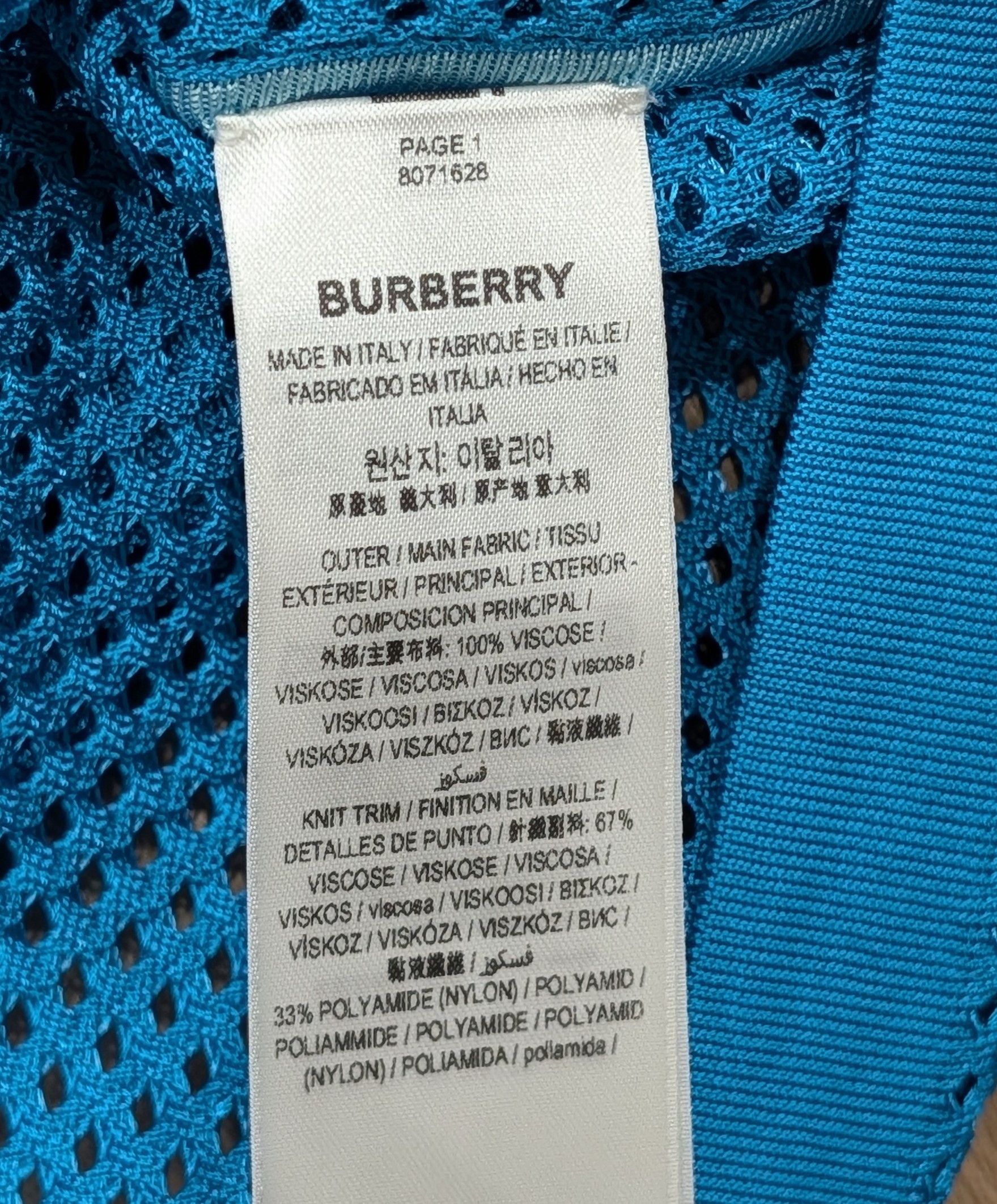 Burberry BURBERRY Mesh Polo Shirt Bright Cerulean Blue Small Size US S / EU 44-46 / 1 - 4 Thumbnail