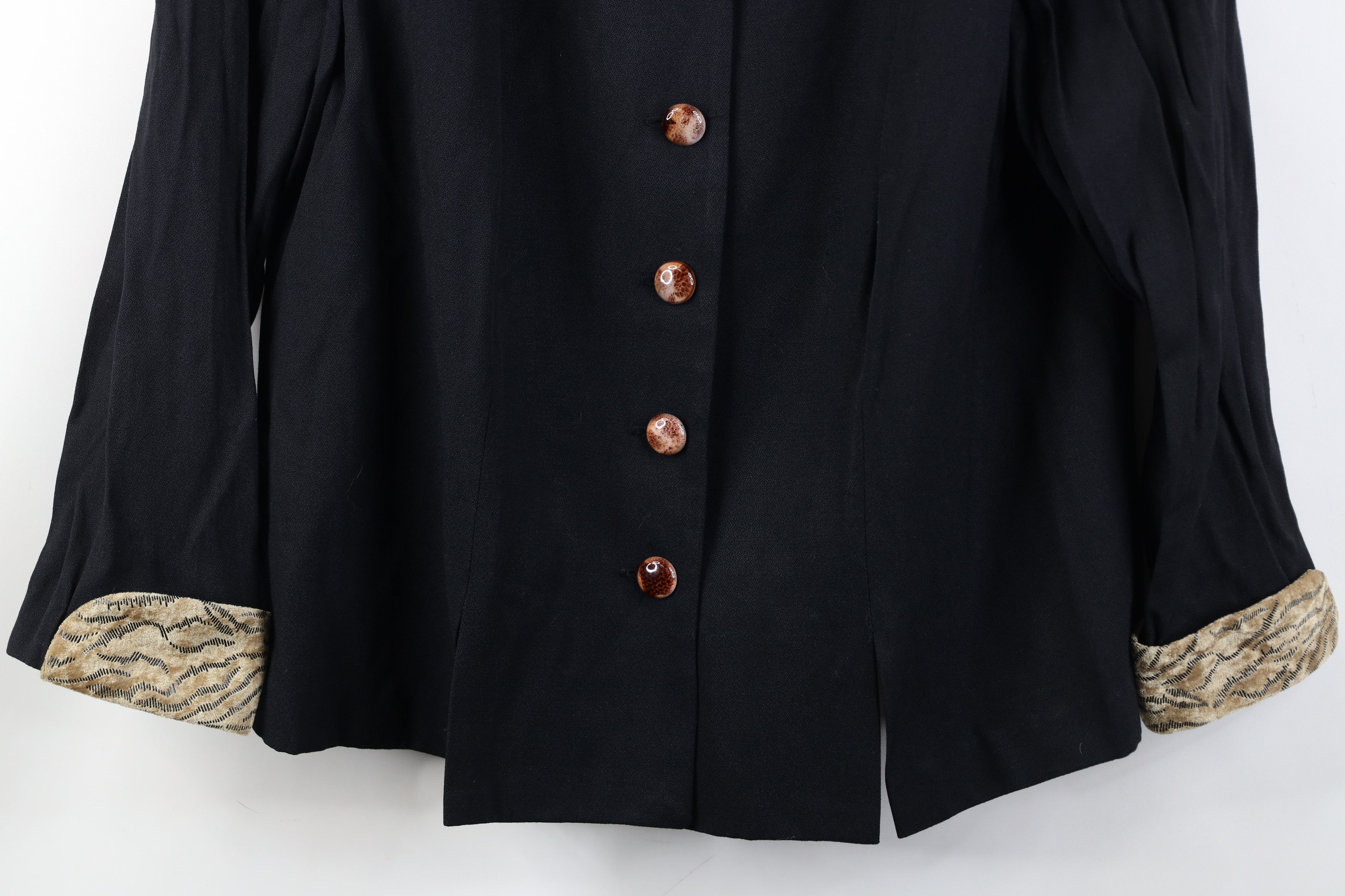 Vintage Vintage 90s Streetwear Knit Evening Blazer Jacket Black USA Size XXL / US 16-18 / IT 52-54 - 3 Thumbnail
