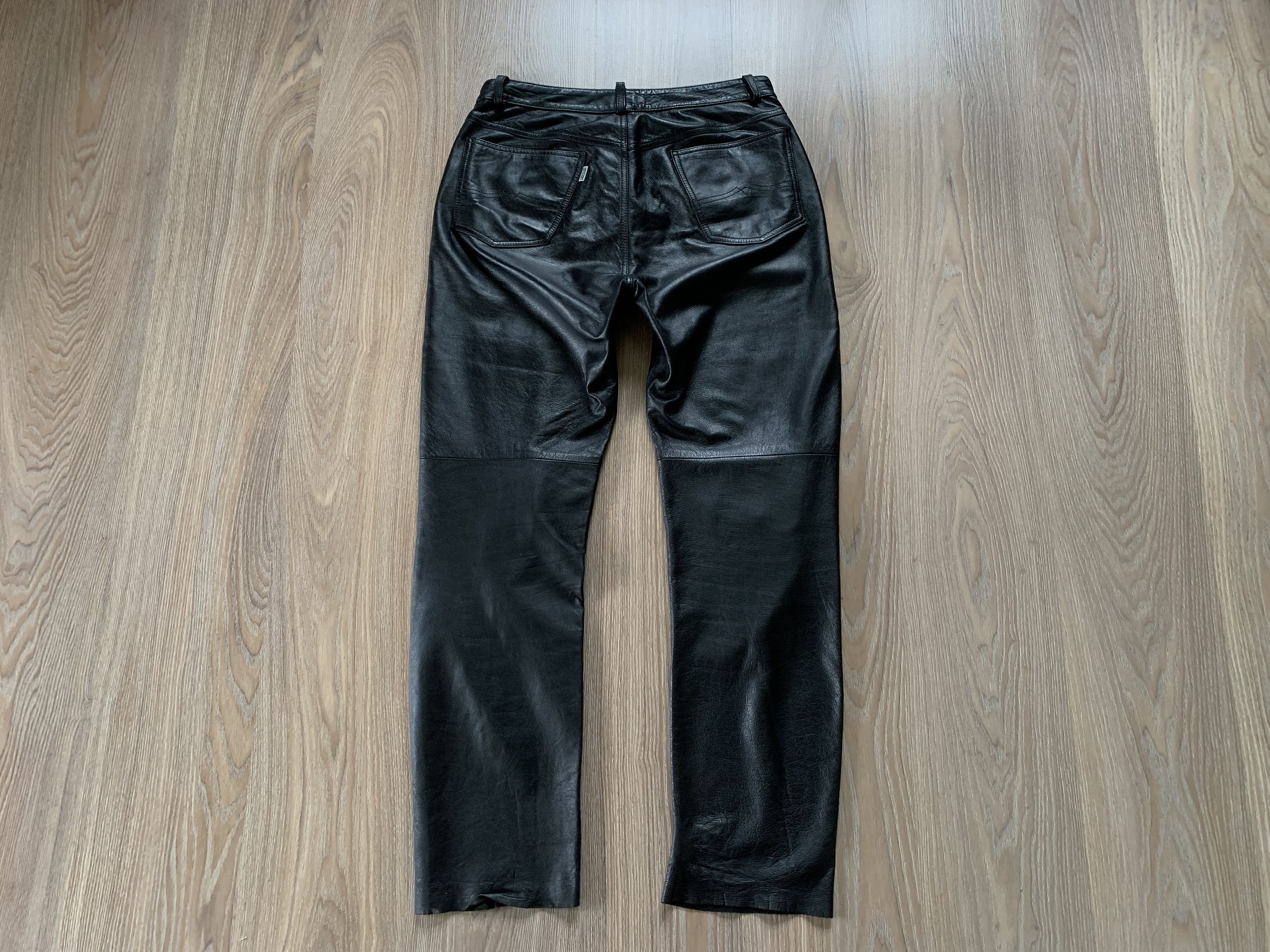 Leather × Vintage Teddy's Black Vintage Leather Pants Size US 42 / EU 58 - 2 Thumbnail