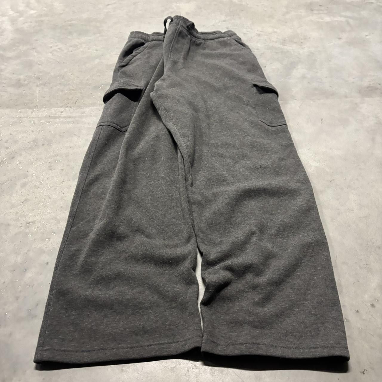 Japanese Brand × Vintage Crazy Vintage Y2K/2000s Baggy Dark Grey Streetwear Skater Cargo Sweatpants! Size US 34 / EU 50 - 3 Thumbnail