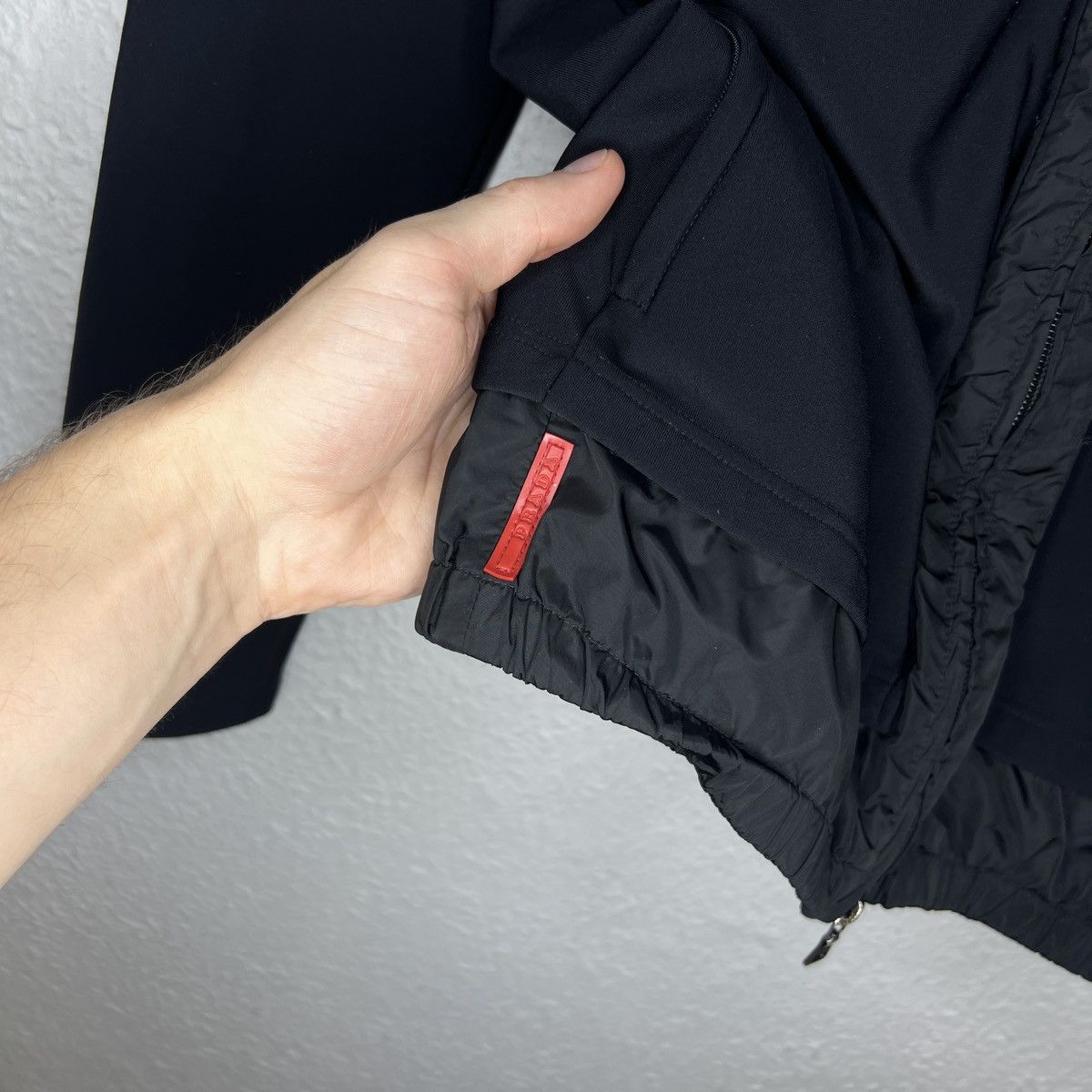 Designer × Prada Prada Nylon Light Jacket Black Logo Zip Logo Size XS / US 0-2 / IT 36-38 - 6 Thumbnail