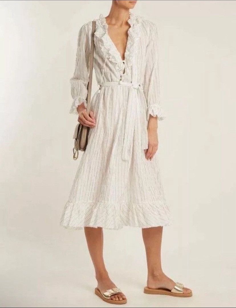Zimmermann ZIMMERMANN Striped Midi Length Dress Size S / US 4 / IT 40 - 1 Thumbnail