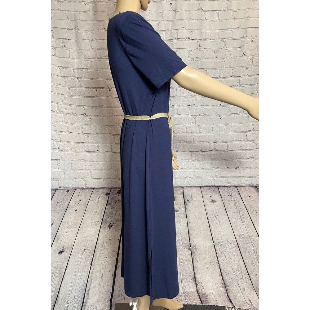 Chicos NWT New Chico's Faux Suede-Trim Midi Blue Dress Size 1 US M Size M / US 6-8 / IT 42-44 - 5 Thumbnail