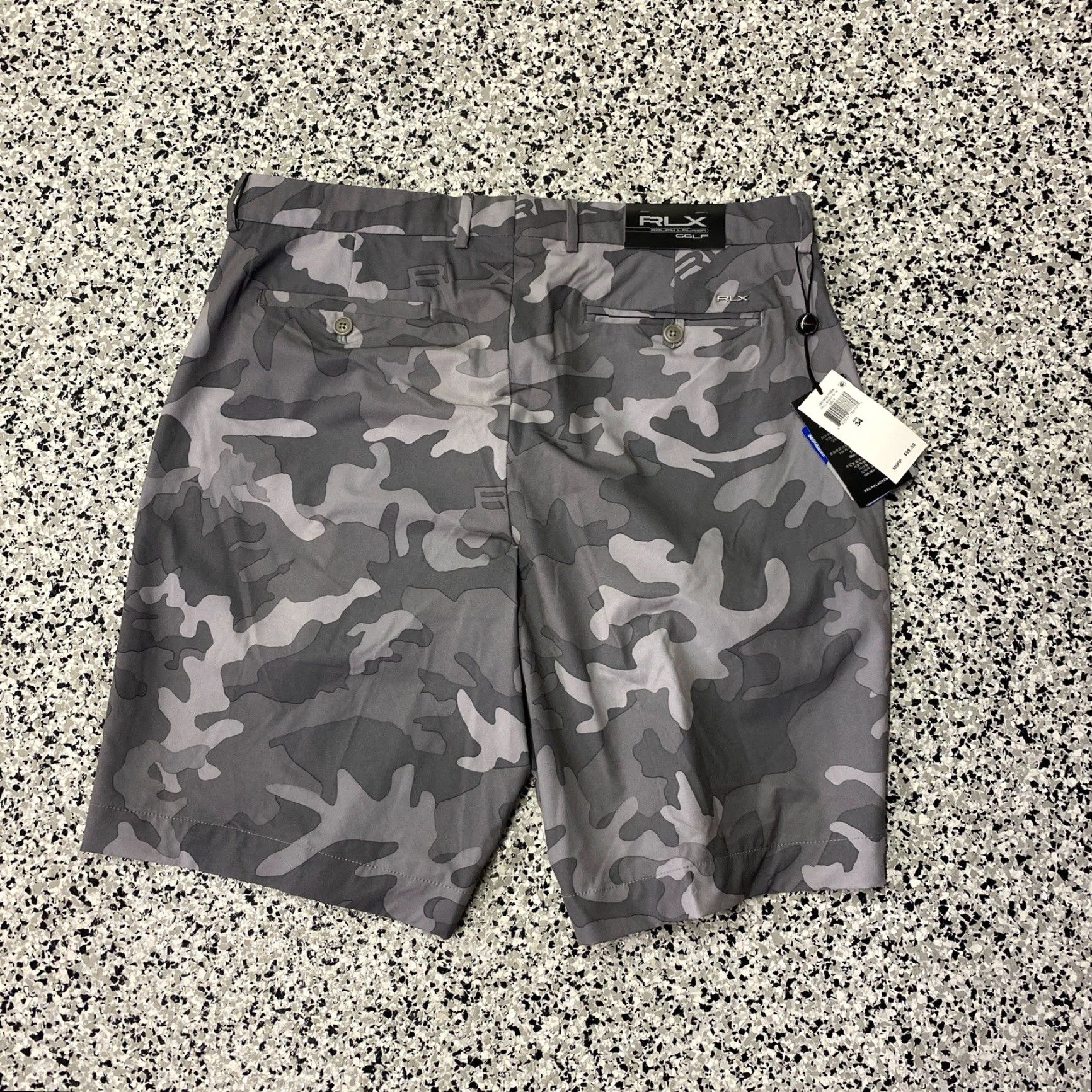 RLX Ralph Lauren NWT RLX Ralph Lauren Mens Golf Shorts Grey Camo Stretch Performance 9” Inseam 34 NWT Size US 34 / EU 50 - 5 Thumbnail