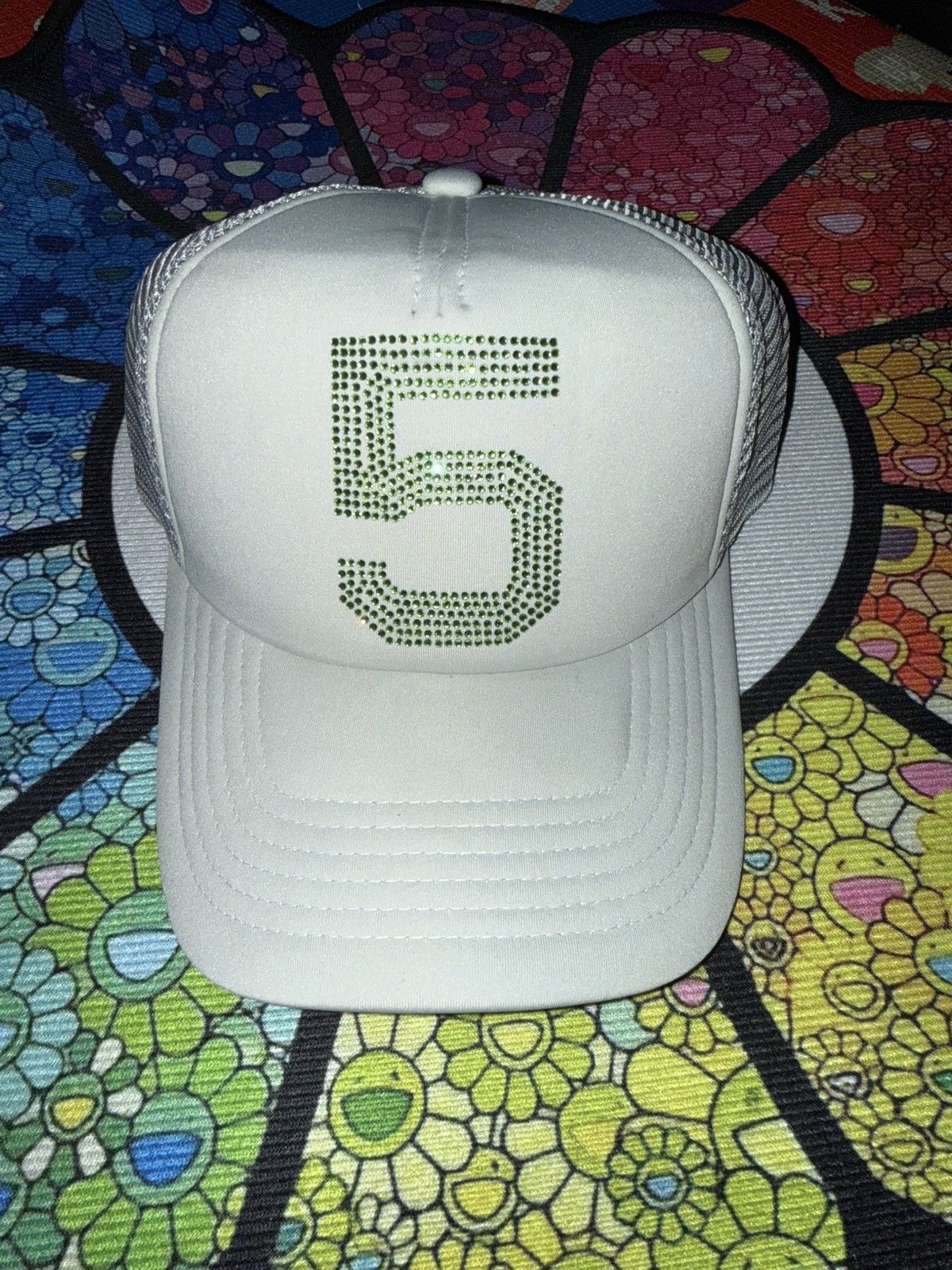 Sp5der Sp5der SP5 Rhinestone Hat Grey/Green Size ONE SIZE - 1 Thumbnail
