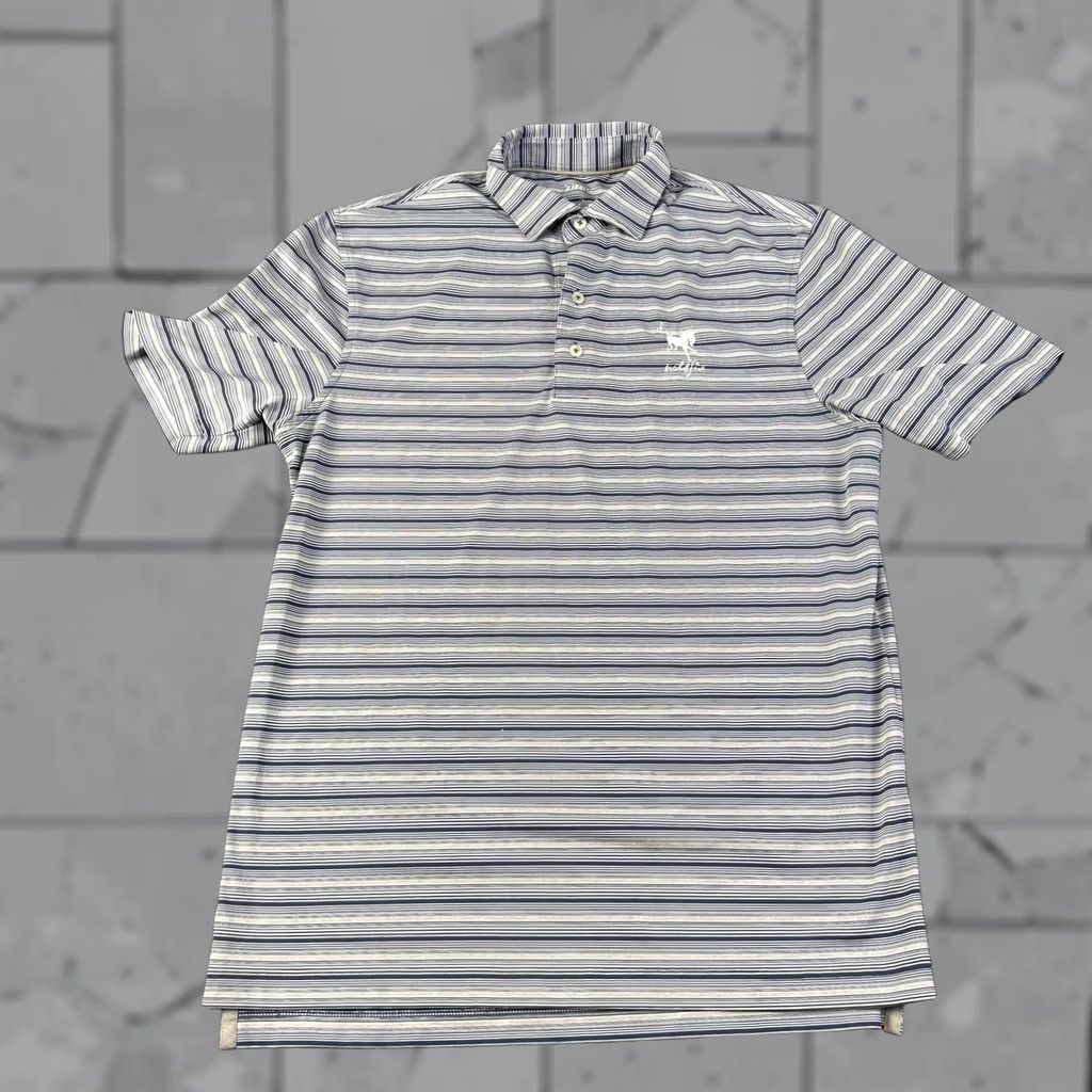 johnnie-O Johnnie-O Polo Shirt Mens S Blue Stripe Golf Performance Stretch Logo Size US S / EU 44-46 / 1 - 1 Thumbnail