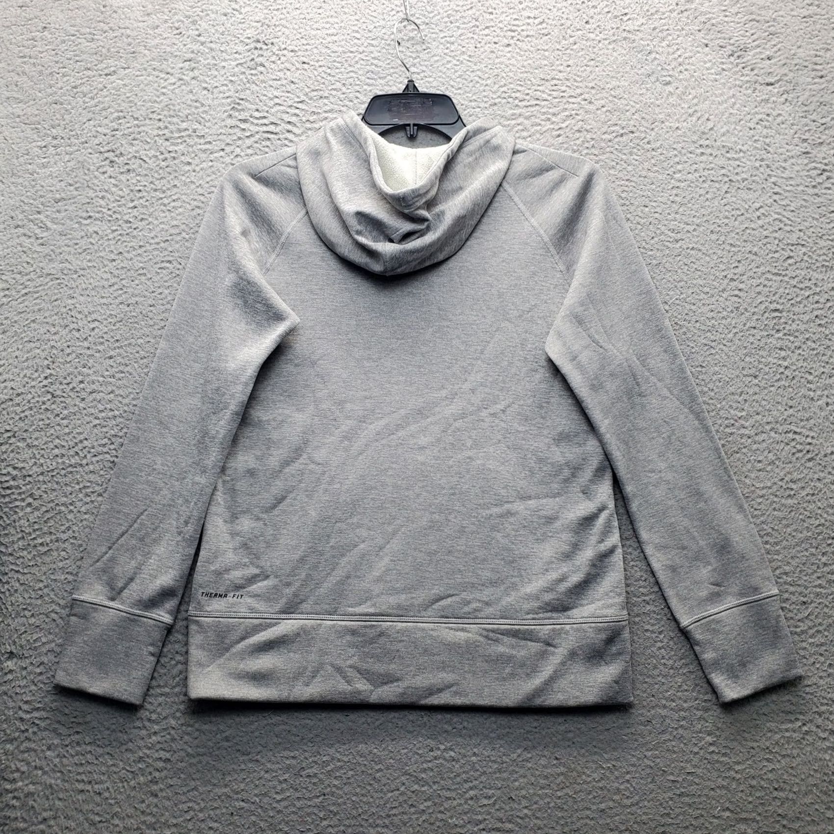 Nike Nike Therma Fit Hoodie Mens L Gray Pullover Swoosh Thumbhole Hooded Fleece Lined Size US L / EU 52-54 / 3 - 2 Thumbnail
