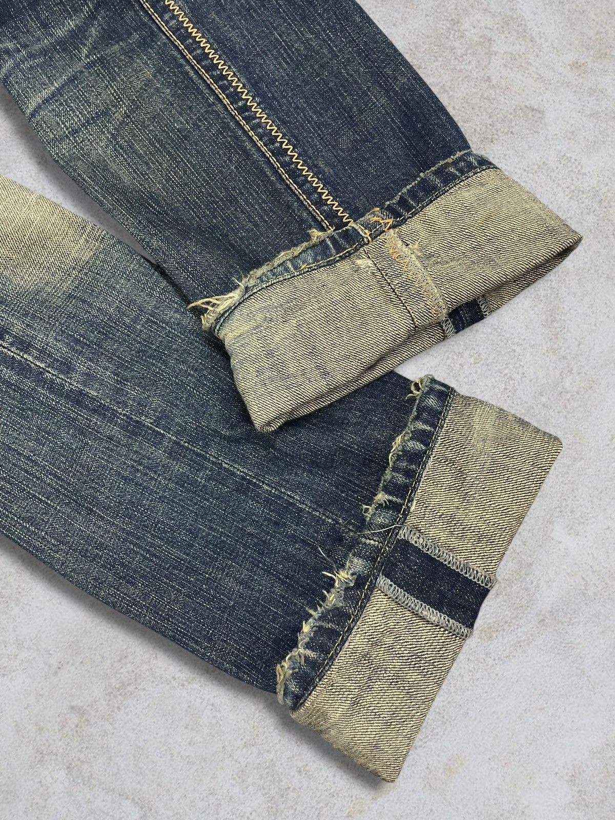 GOSTAR DE FUGA Keiji Itakura Japan Denim Mud Wash Button-Fly Frayed Jeans Size US 31 - 10 Thumbnail