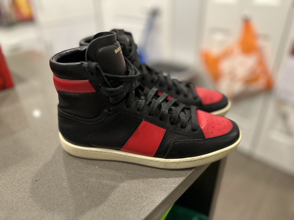 image of Saint Laurent Paris Saint Laurent Court Hi Classic Shoes in Black, Men's (Size 8)