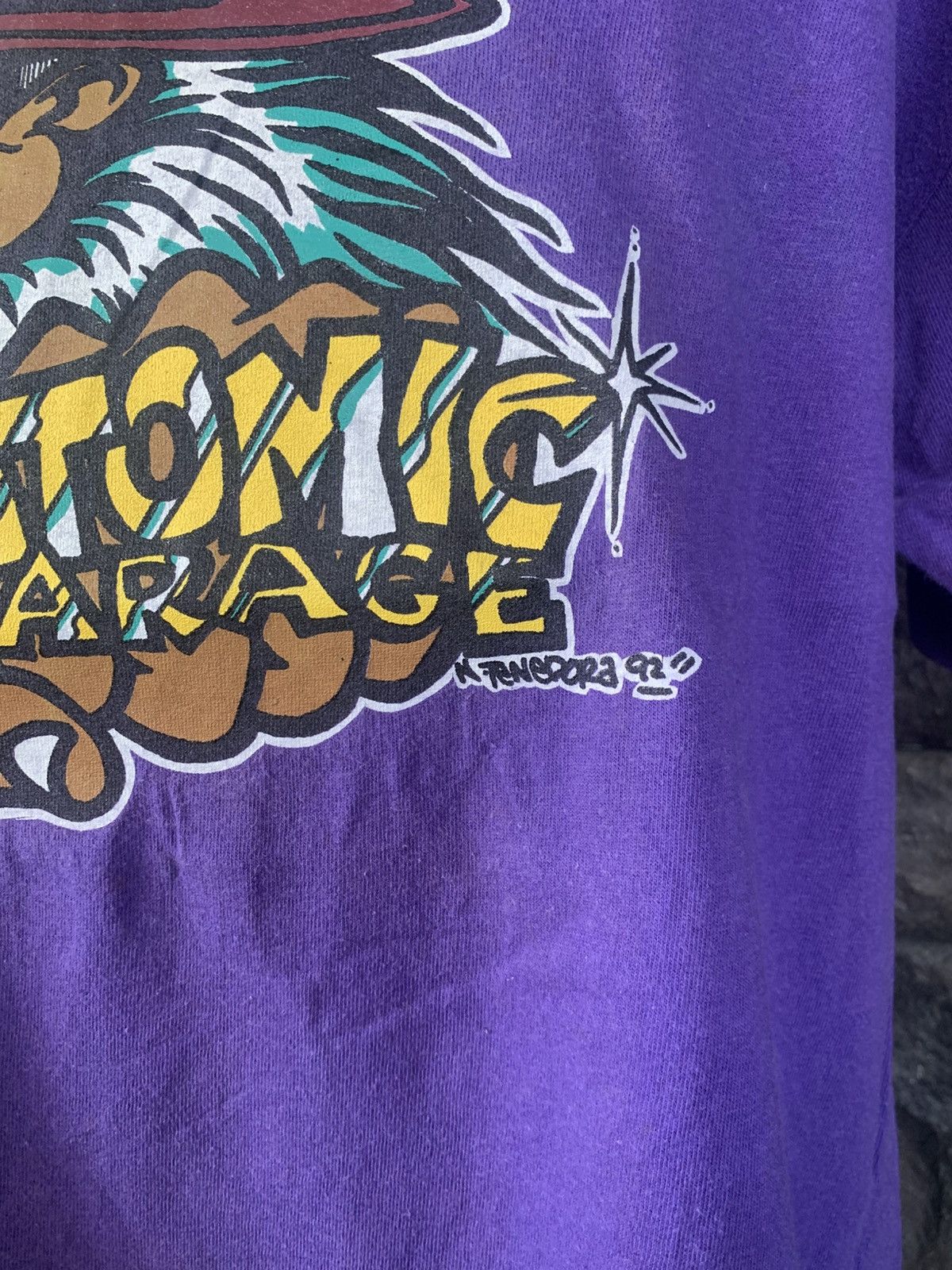 Vintage Vintage 90s Atomic Garage Pop Culture Streetwear Skate Surf Size US L / EU 52-54 / 3 - 3 Thumbnail
