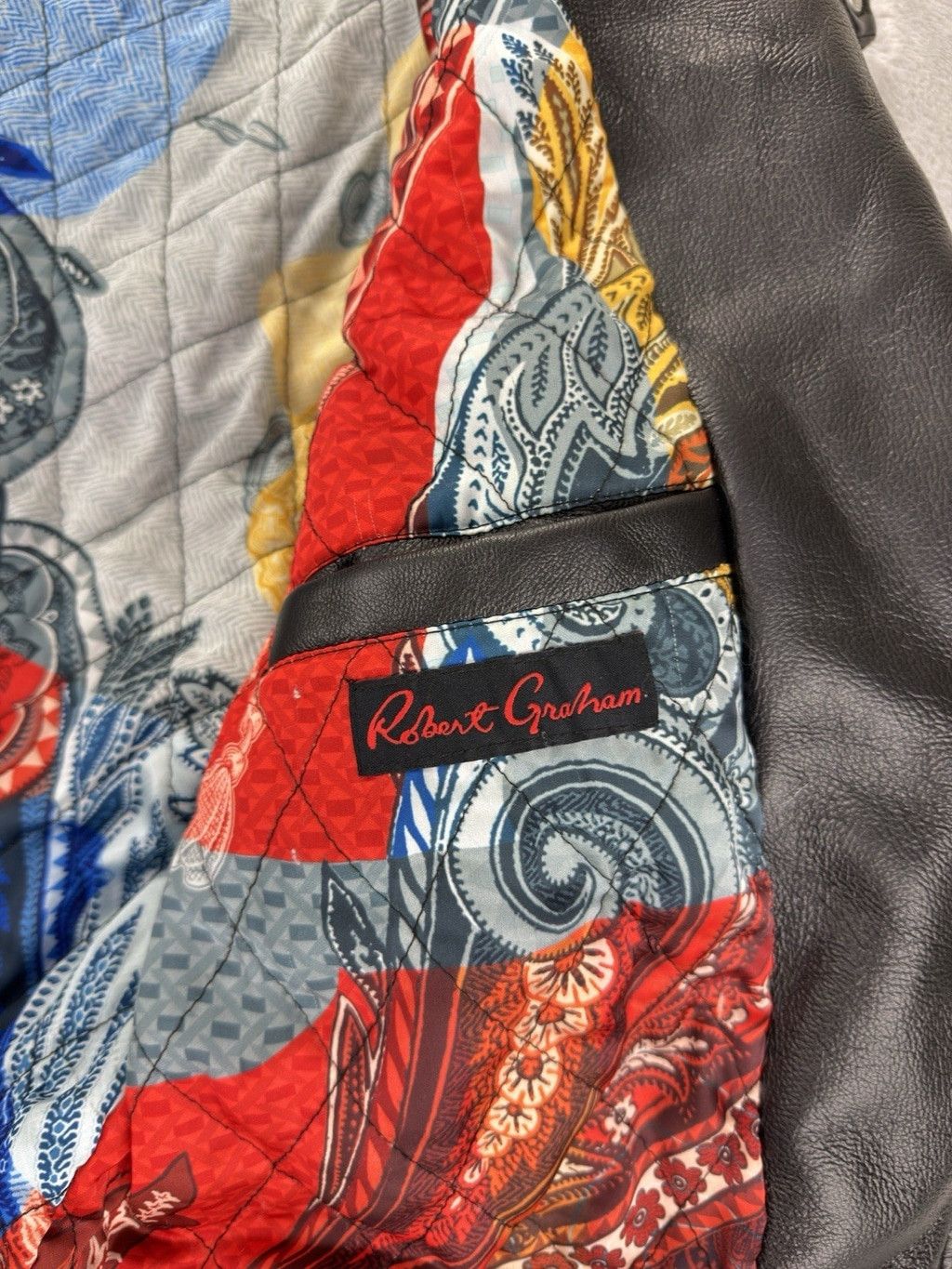 Robert Graham Robert Graham Men's Size Large Black Leather Jacket Size US L / EU 52-54 / 3 - 6 Thumbnail