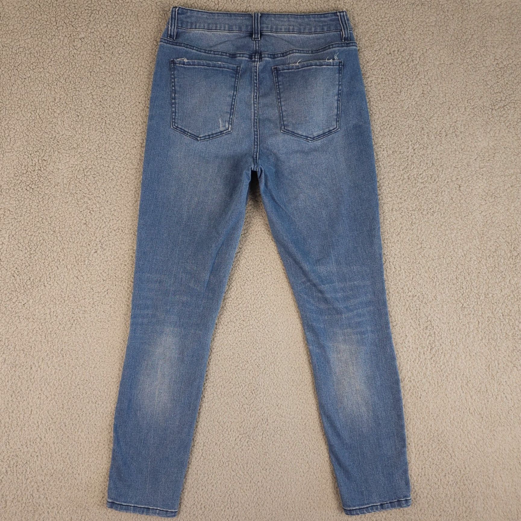 Vintage Harper Heritage Jeans Womens 28 Blue High Rise Skinny Button Fly Distressed Size 28" / US 6 / IT 42 - 2 Thumbnail
