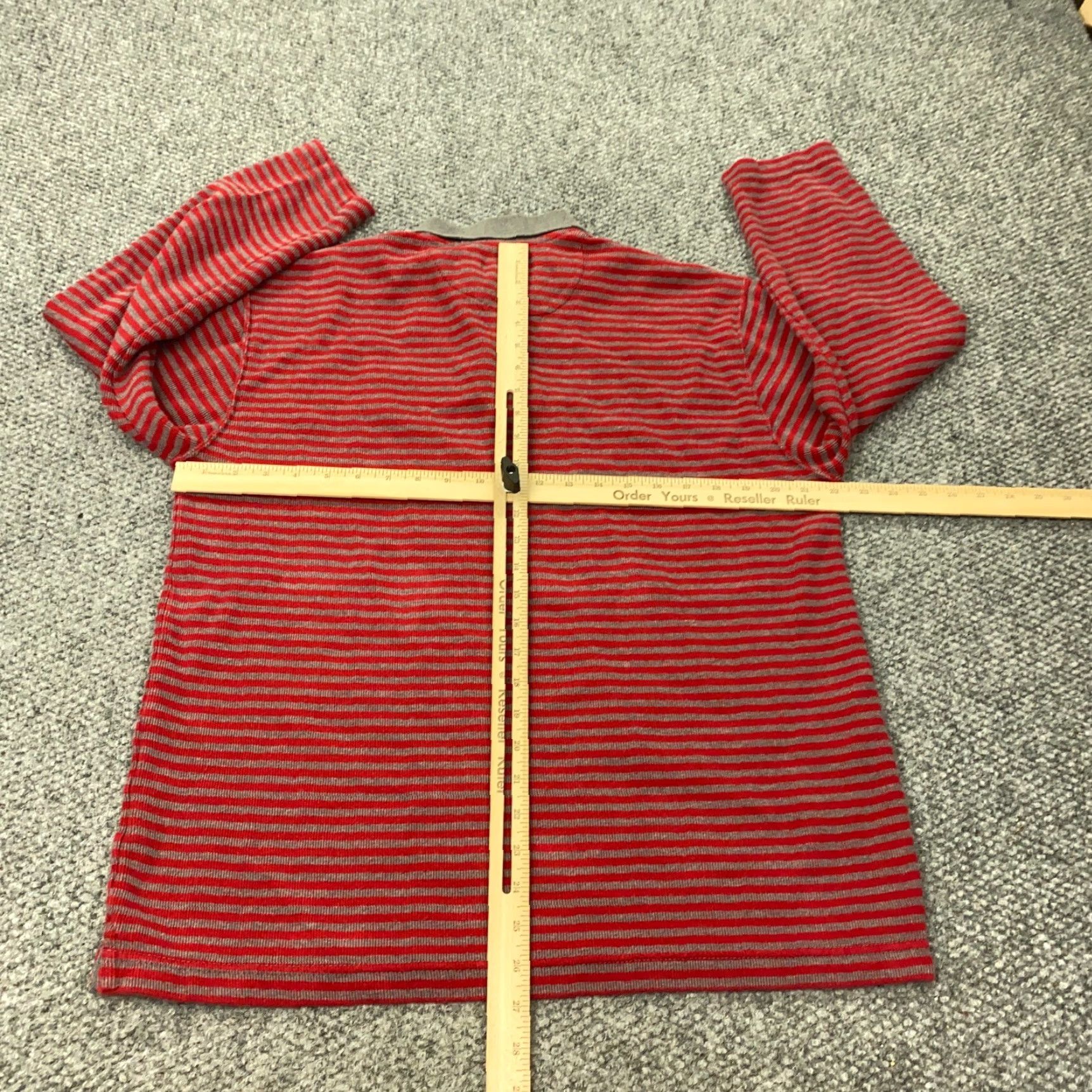 Chaps VINTAGE Chaps Ralph Lauren Shirt Mens M Red/Gray Striped Long Sleeve Polo Shirt Men’s M Red Gray Striped Long Sleeve Size US M / EU 48-50 / 2 - 6 Thumbnail
