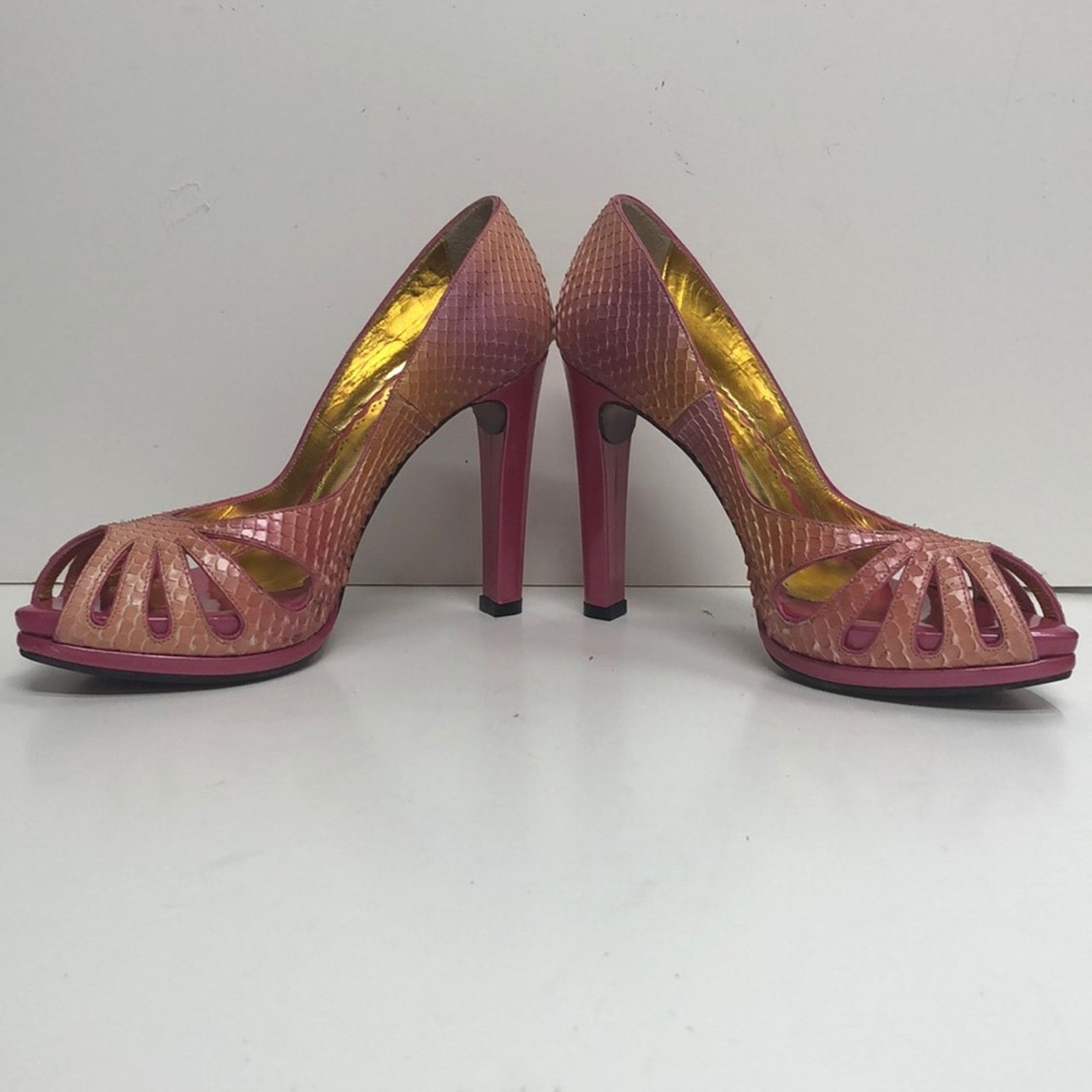 & Other Stories Francesco Sacco Made in Italy Pink Python Platform Size US 7 / IT 37 - 2 Thumbnail