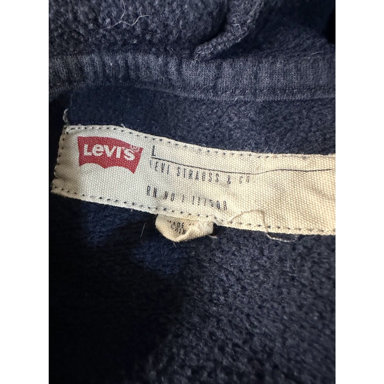 Levi's Levi's Hoodie Men’s LARGE Navy Logo Spellout Graphic Sweatshirt Pullover Hooded Size US L / EU 52-54 / 3 - 5 Thumbnail
