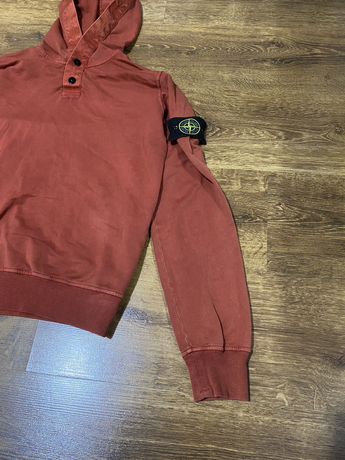 Massimo Osti Stone Island luxury rare vintage 2000 orange Hoodie Button Size US M / EU 48-50 / 2 - 4 Thumbnail