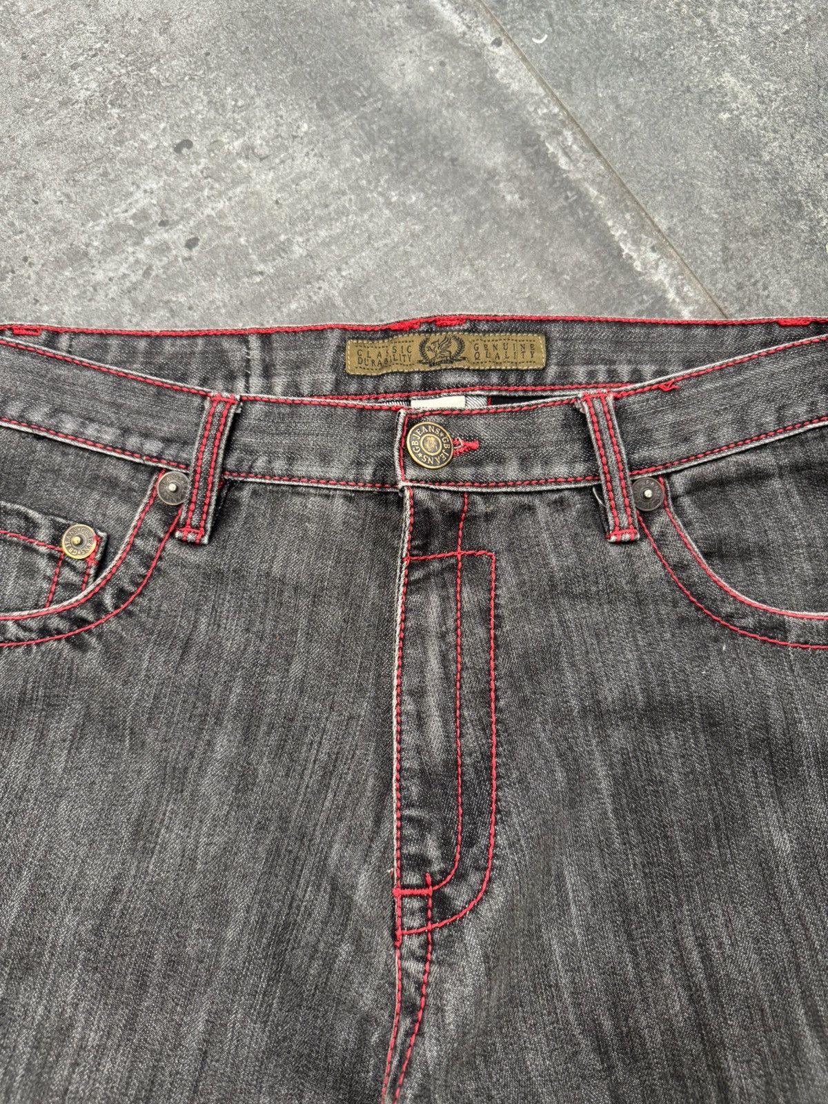 Southpole Vintage Y2K Design Lab Premium Black & Red Denim Pants 34x30 Size US 34 / EU 50 - 13 Thumbnail