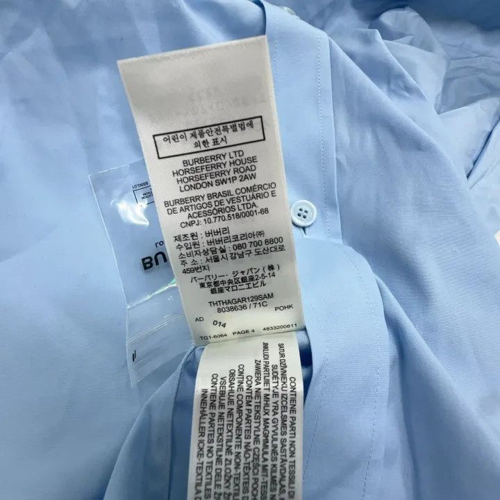 Burberry Burberry Burberry Logo Long Sleeve Shirt in Light Blue-250 Size US XL / EU 56 / 4 - 9 Thumbnail