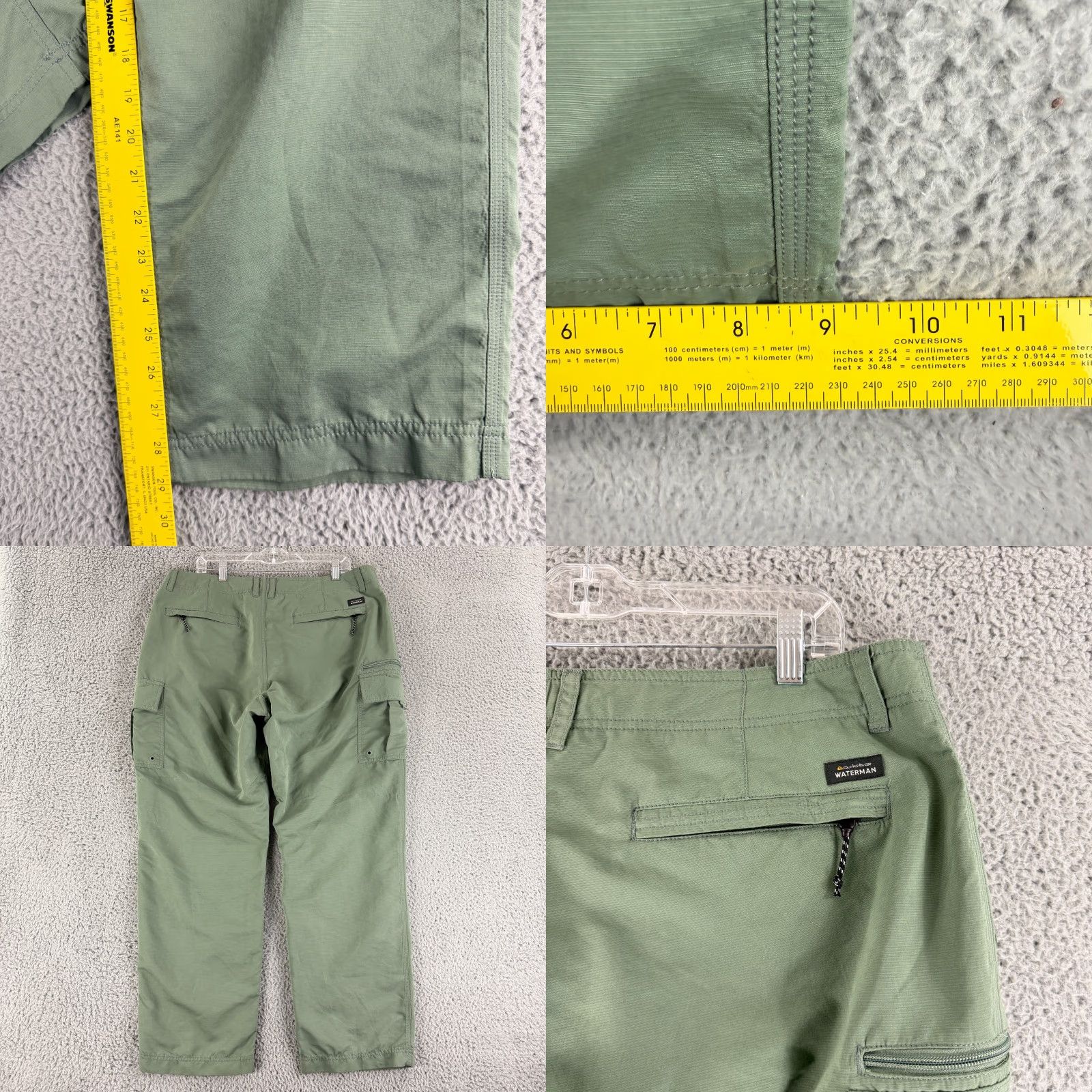 Quiksilver Quiksilver Waterman Maldives Cargo Pants Mens Size 38 Green Straight Leg Outdoor Size US 38 / EU 54 - 8 Thumbnail