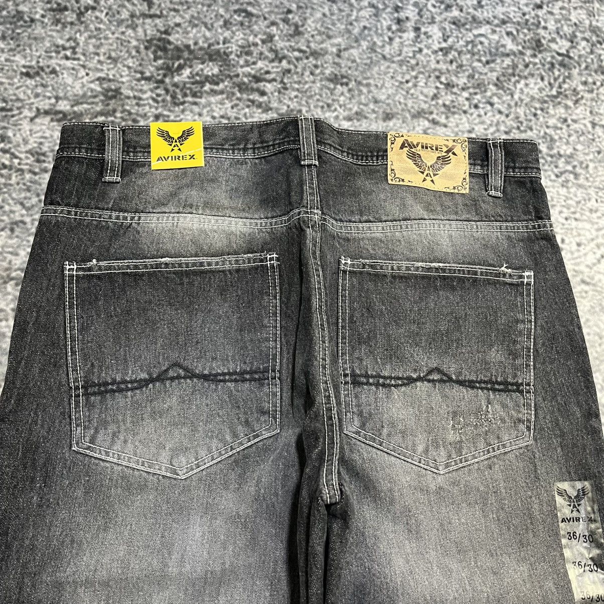 Avirex VINTAGE Y2K AVIREX BAGGY WIDE LEG GRUNGE SKATER JEANS NEW Size US 36 / EU 52 - 4 Thumbnail