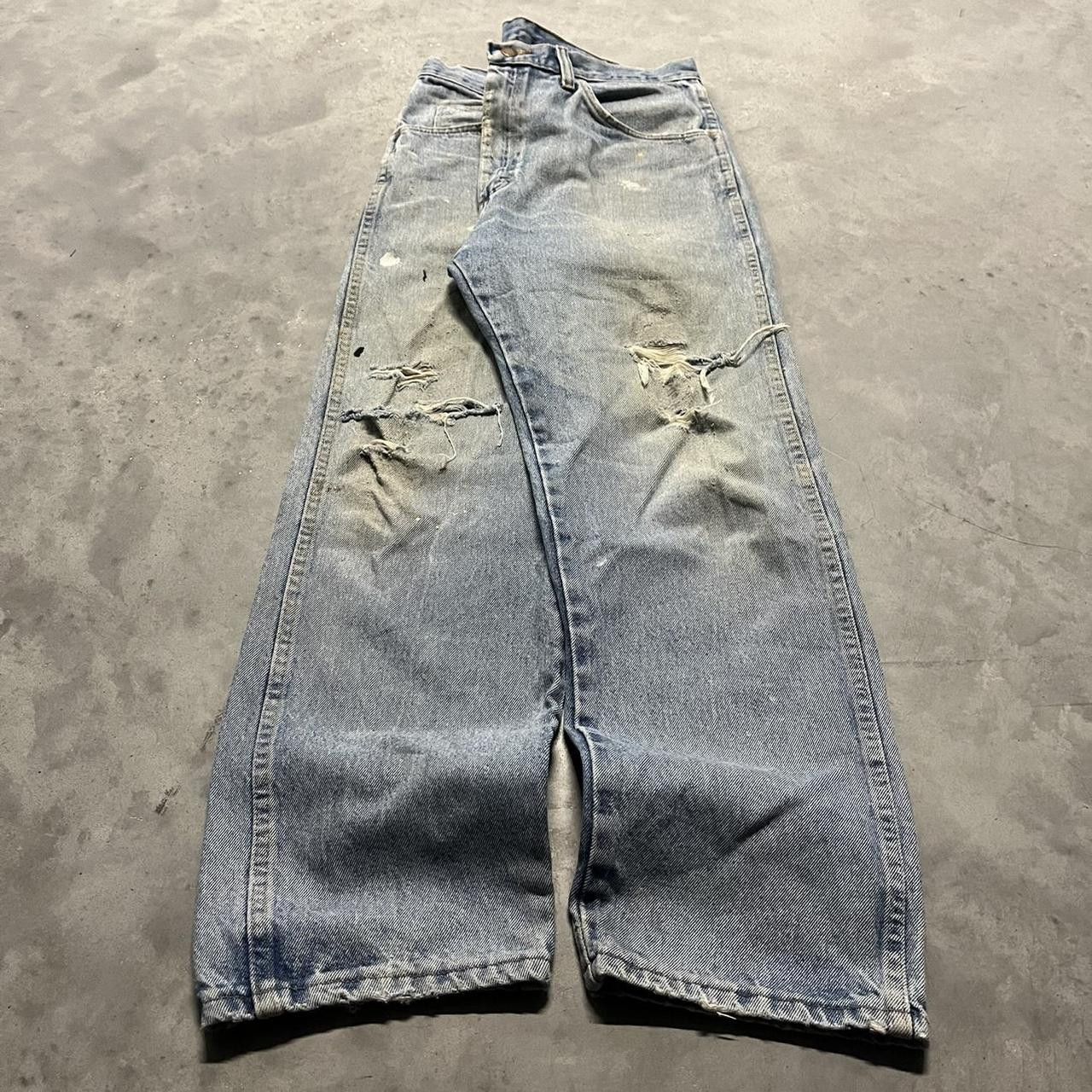 Japanese Brand × Vintage Distressed Light Wash Denim Jeans Size US 34 / EU 50 - 3 Thumbnail