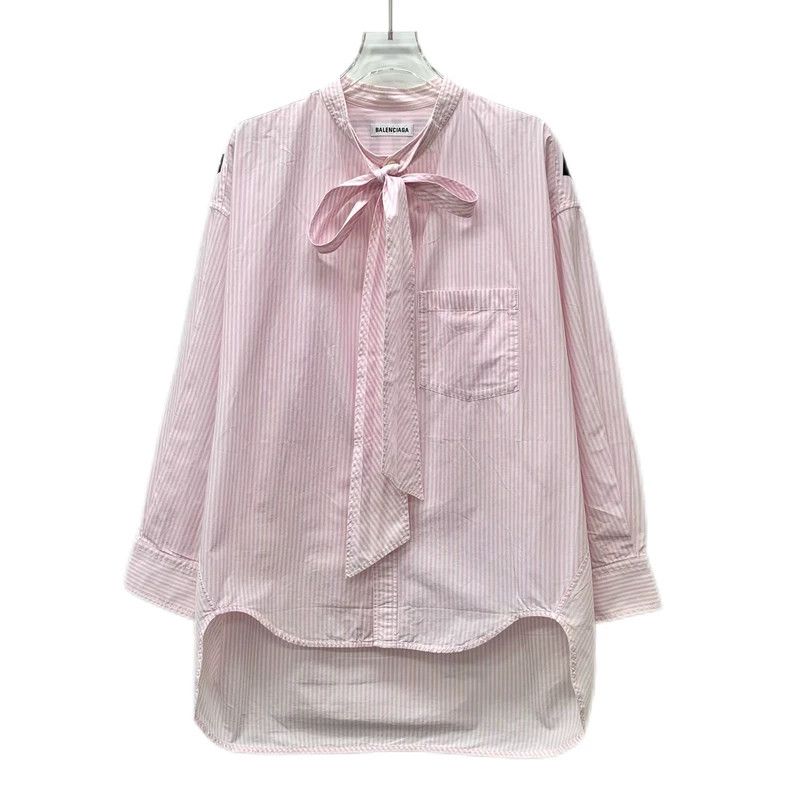 Balenciaga Balenciaga size 34 Pink logo striped cotton long sleeve sh Size XS / US 0-2 / IT 36-38 - 1 Thumbnail
