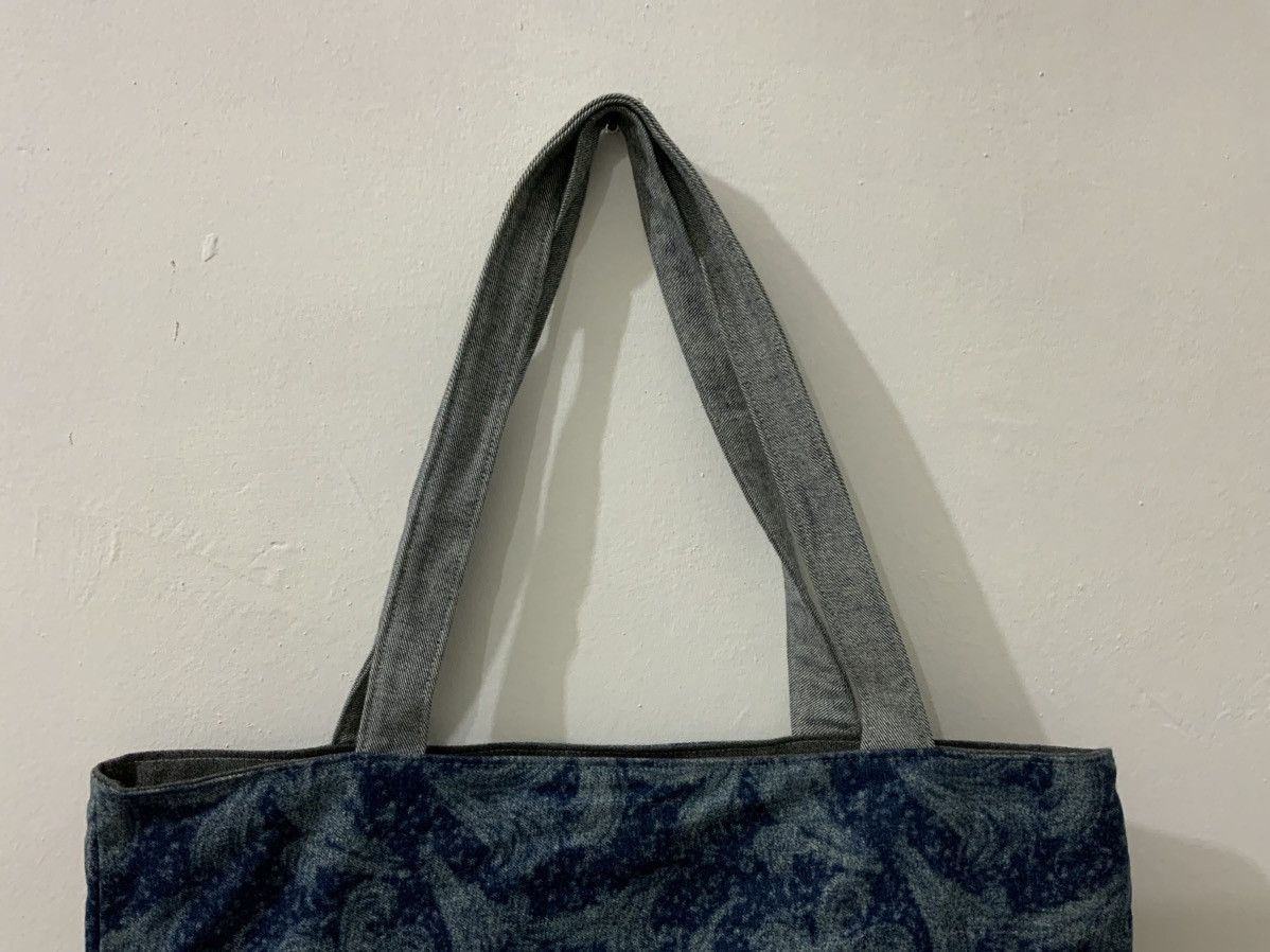 Japanese Brand Denim Flower Art Tote Bag Size ONE SIZE - 2 Thumbnail