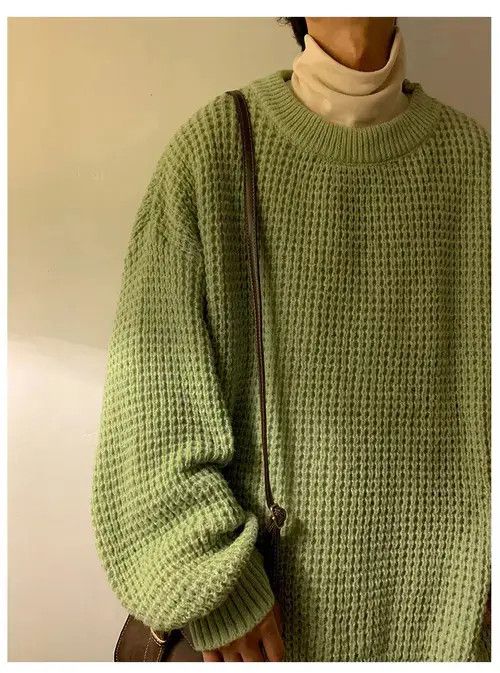 Other Waffle Sweaters Round Neck Solid Color Korean Style Size US L / EU 52-54 / 3 - 4 Thumbnail