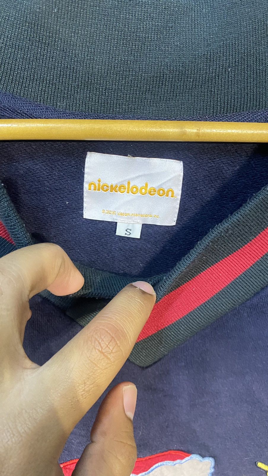 Cartoon Network × Nickelodeon × Vintage NICKELODEON SPONGEBOB 2015 BIG FACE EMBROIDERY SWEATSHIRT S Size US S / EU 44-46 / 1 - 5 Thumbnail