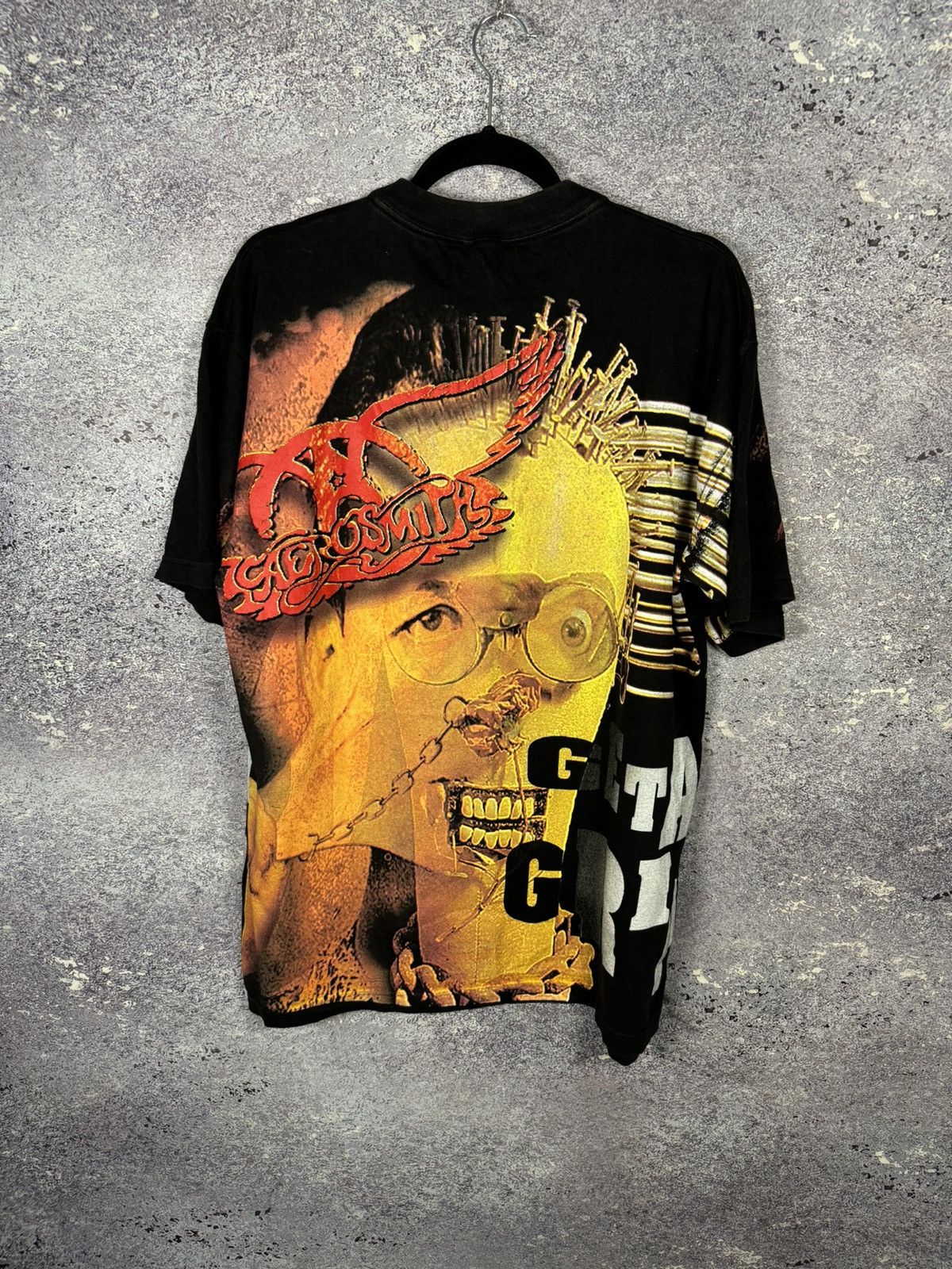 Band Tees × Vintage 90’s Aerosmith 1993 Get a Grip AOP Print Rare Tee Size US XL / EU 56 / 4 - 13 Thumbnail