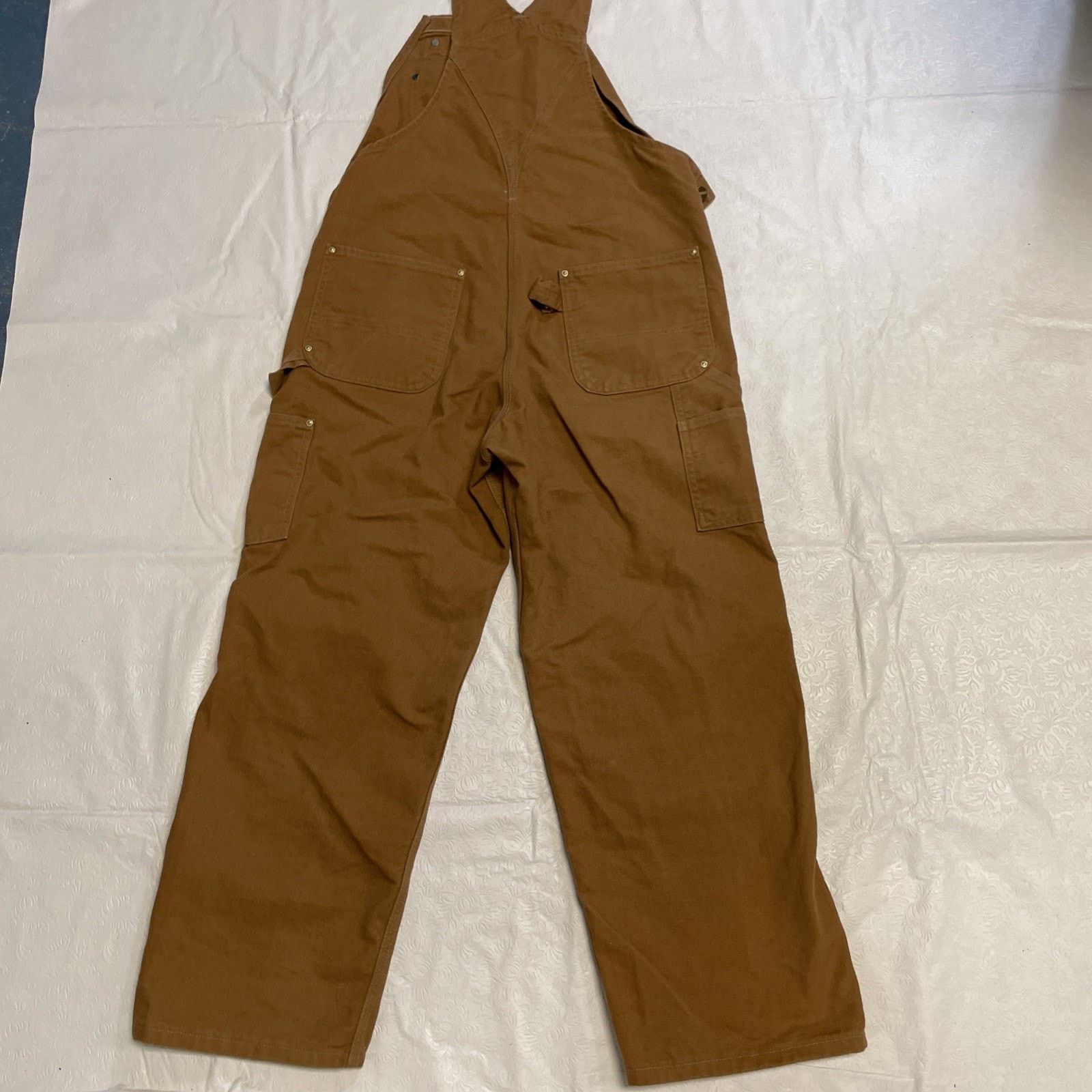 Carhartt Carhartt Mens Bib Work Overalls 36x30 Relaxed Fit Brown Size US 36 / EU 52 - 2 Thumbnail