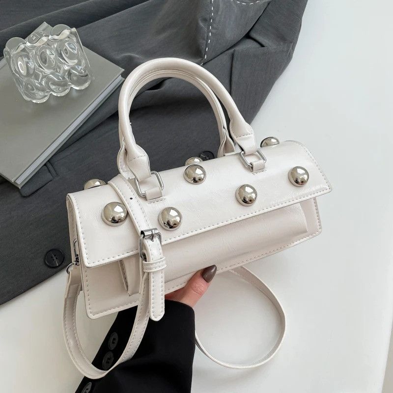 Vintage White PU Leather Crossbody Bag Size ONE SIZE - 3 Thumbnail