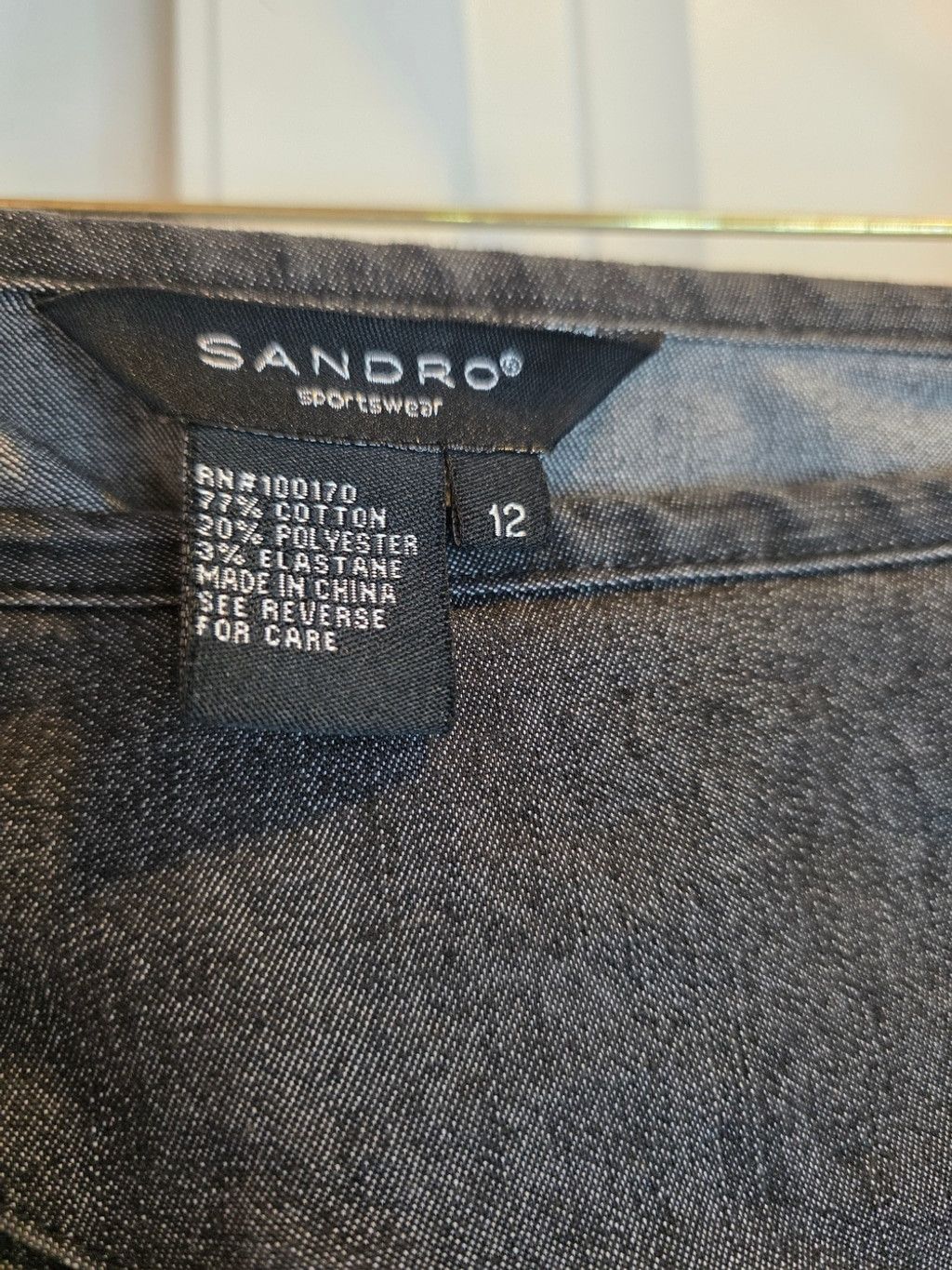 Sandro Sandro Sport Gray Denim Patchwork A-Line Midi Skirt Size 12 Size 34" / US 12 / IT 48 - 3 Thumbnail