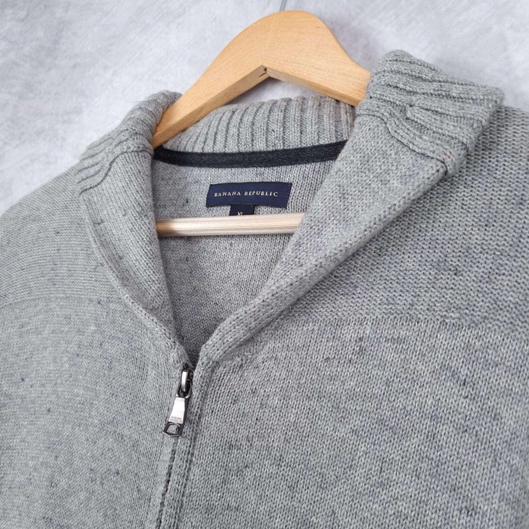 Banana Republic Banana Republic Cardigan Sweater Mens XL Gray Full Zip Shawl Collar Pockets NWT Size US XL / EU 56 / 4 - 2 Thumbnail