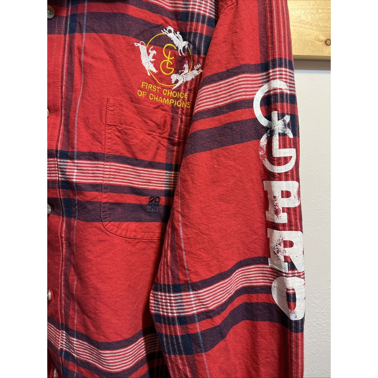Wrangler Wrangle Vintage Twenty X Men’s XL Shirt Red Plaid LS Button Size US XL / EU 56 / 4 - 6 Thumbnail
