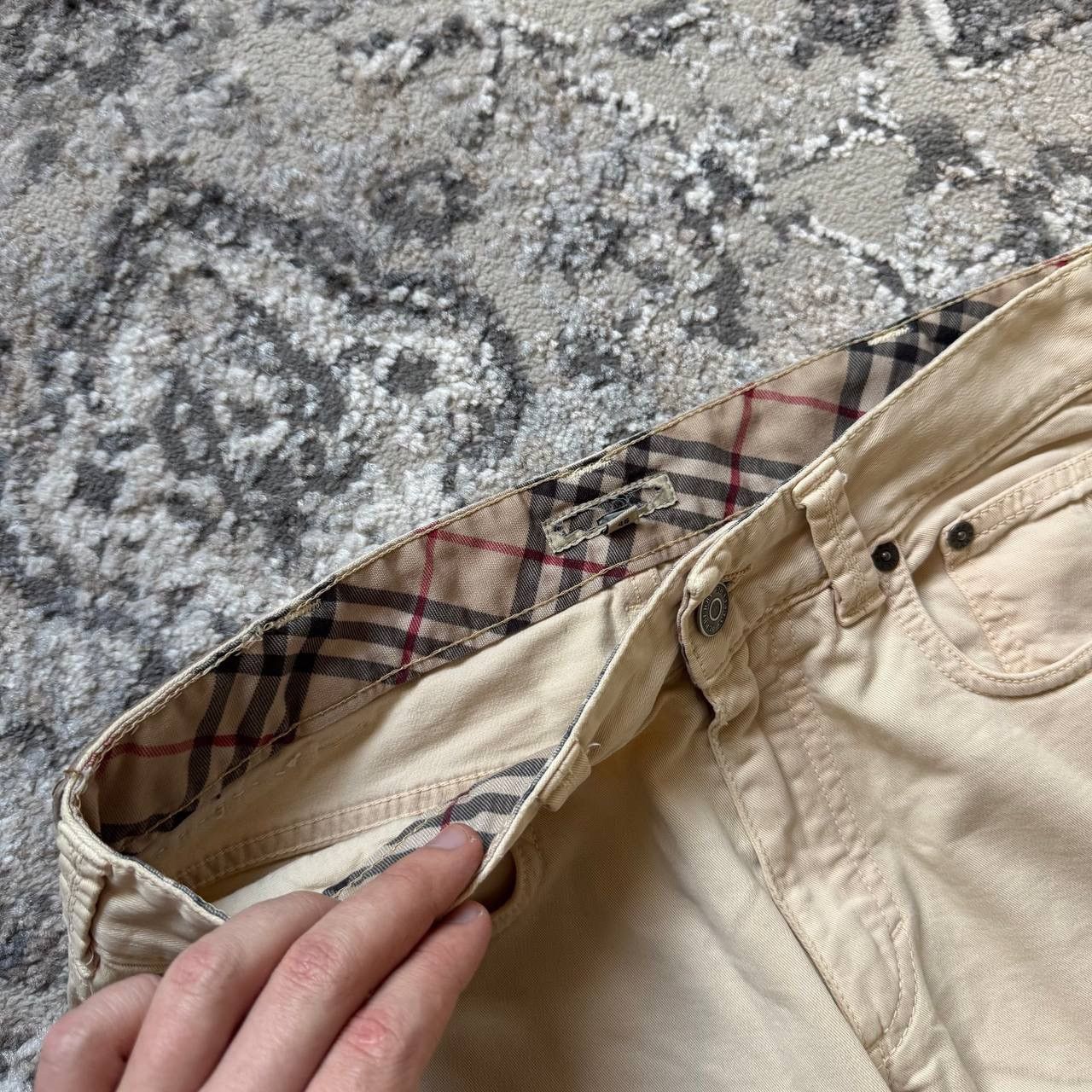 Burberry Burberry Vintage Beige Straight Glam Retro Plaid Pants Size 31" - 4 Thumbnail