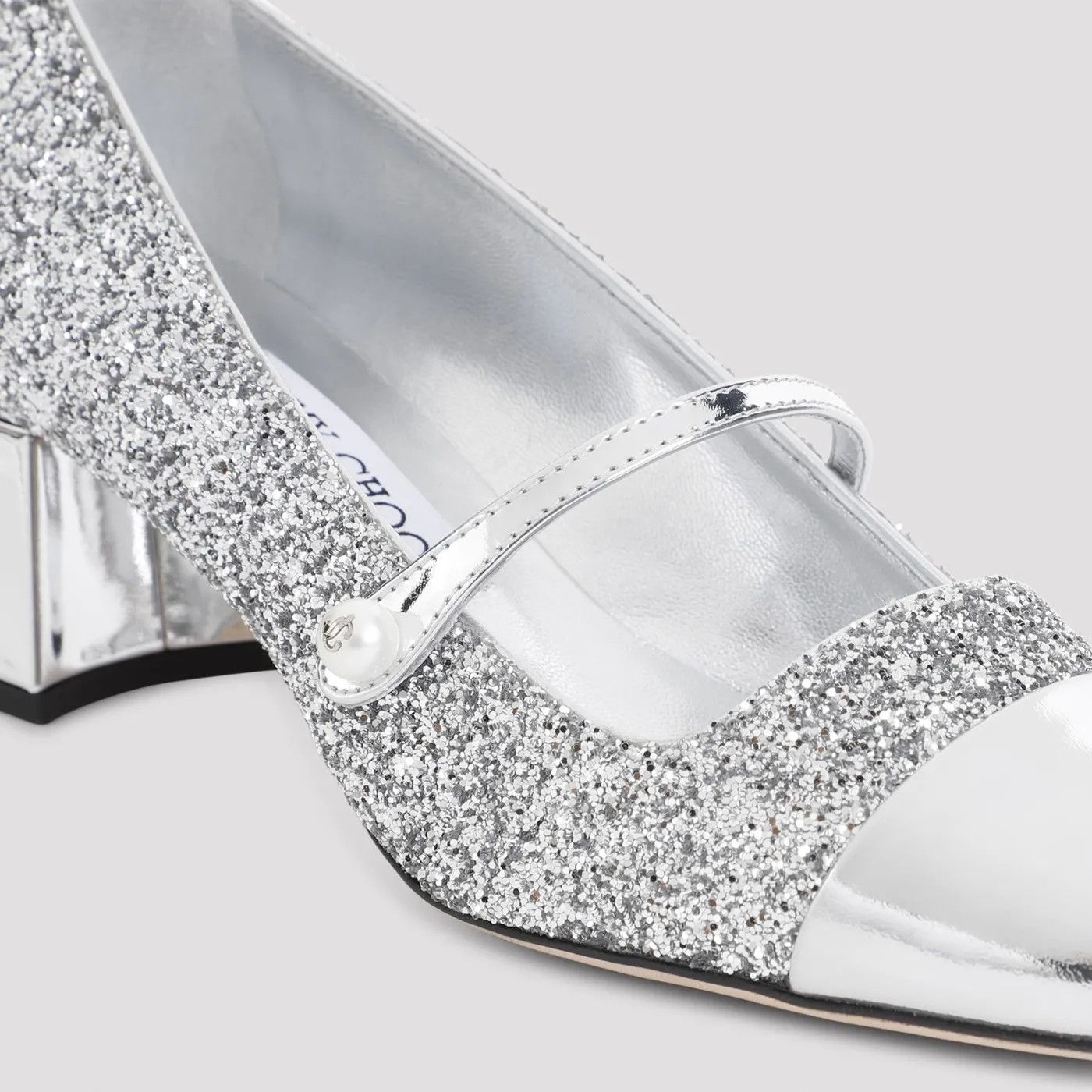 Jimmy Choo o1s22i1n1024 Mary Jane Style Pumps in Silver Size US 8 / IT 38 - 4 Thumbnail