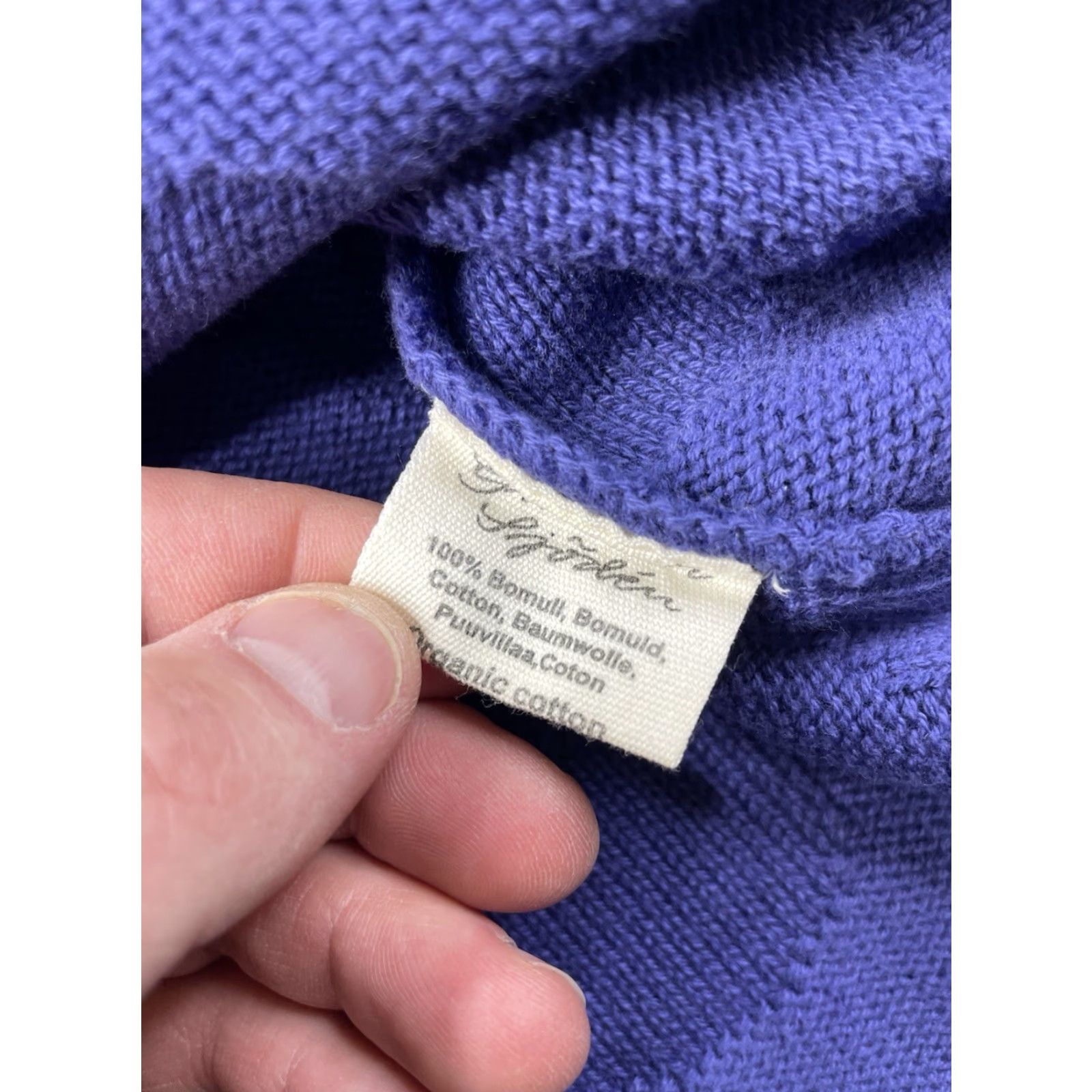 Vintage Gudrun Sjoden Womens Knit Sweater Pullover Polka Dot Size S Blue Cotton Knit Long Sleeve Women Pullover Size S Womens Size S / US 4 / IT 40 - 7 Thumbnail