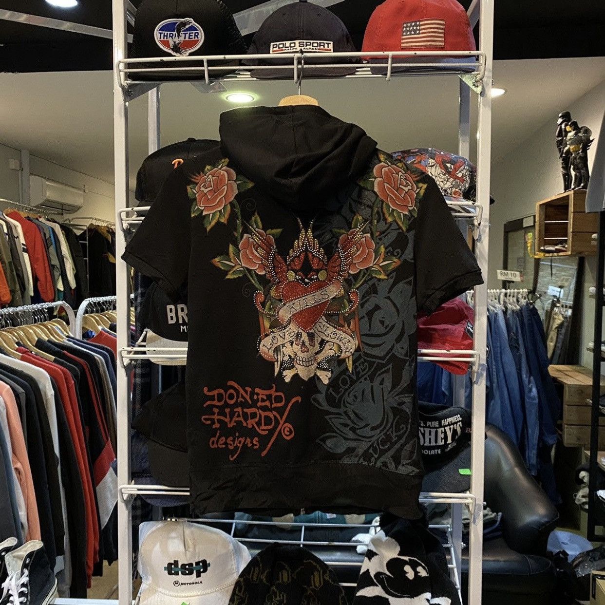 Ed Hardy Christian Audigier hoodie Love Kills Slowly tattoo
