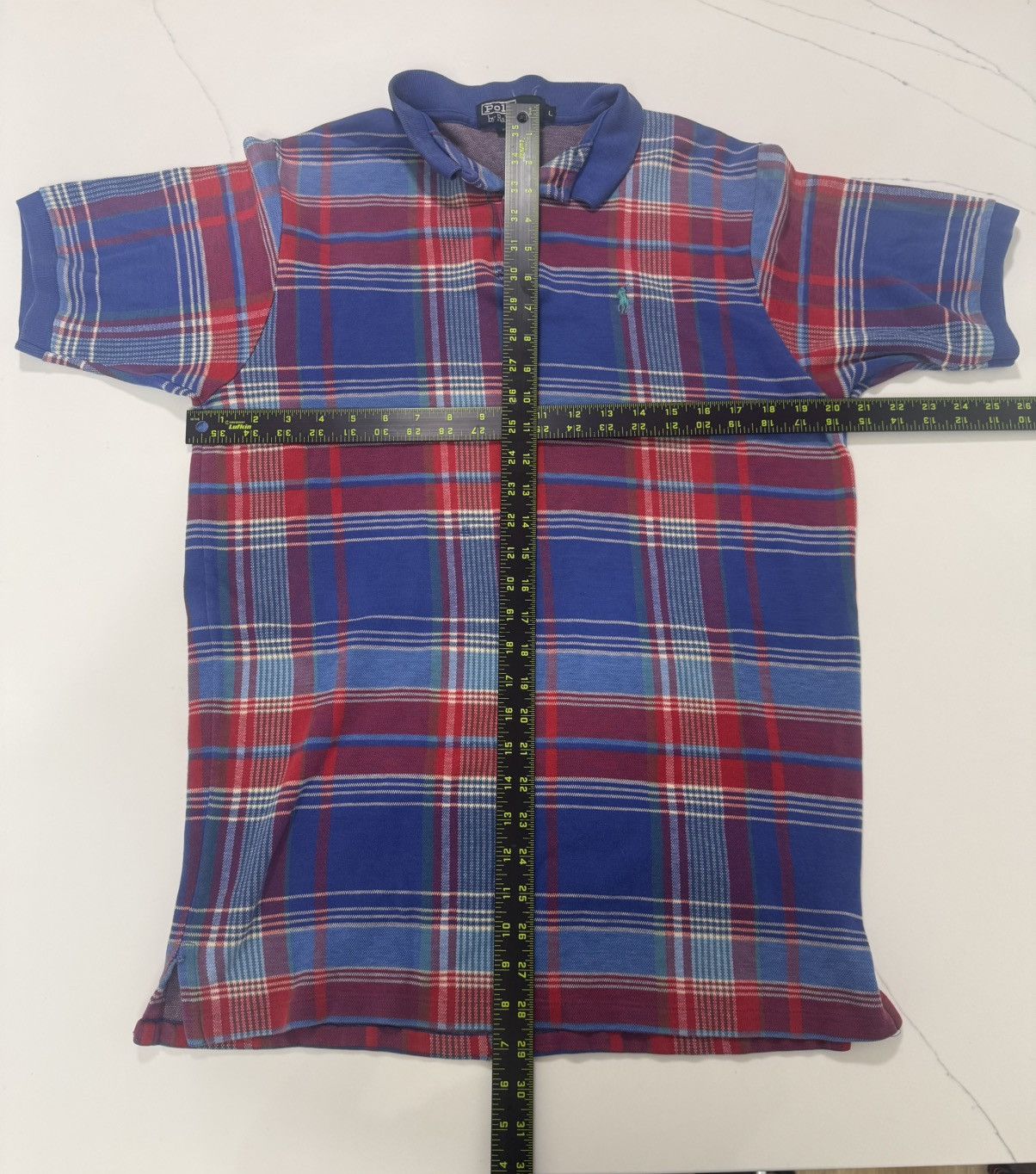 Polo Ralph Lauren Vintage 90s Polo Ralph Lauren Plaid Knit Polo 🇺🇸 Size US L / EU 52-54 / 3 - 5 Thumbnail